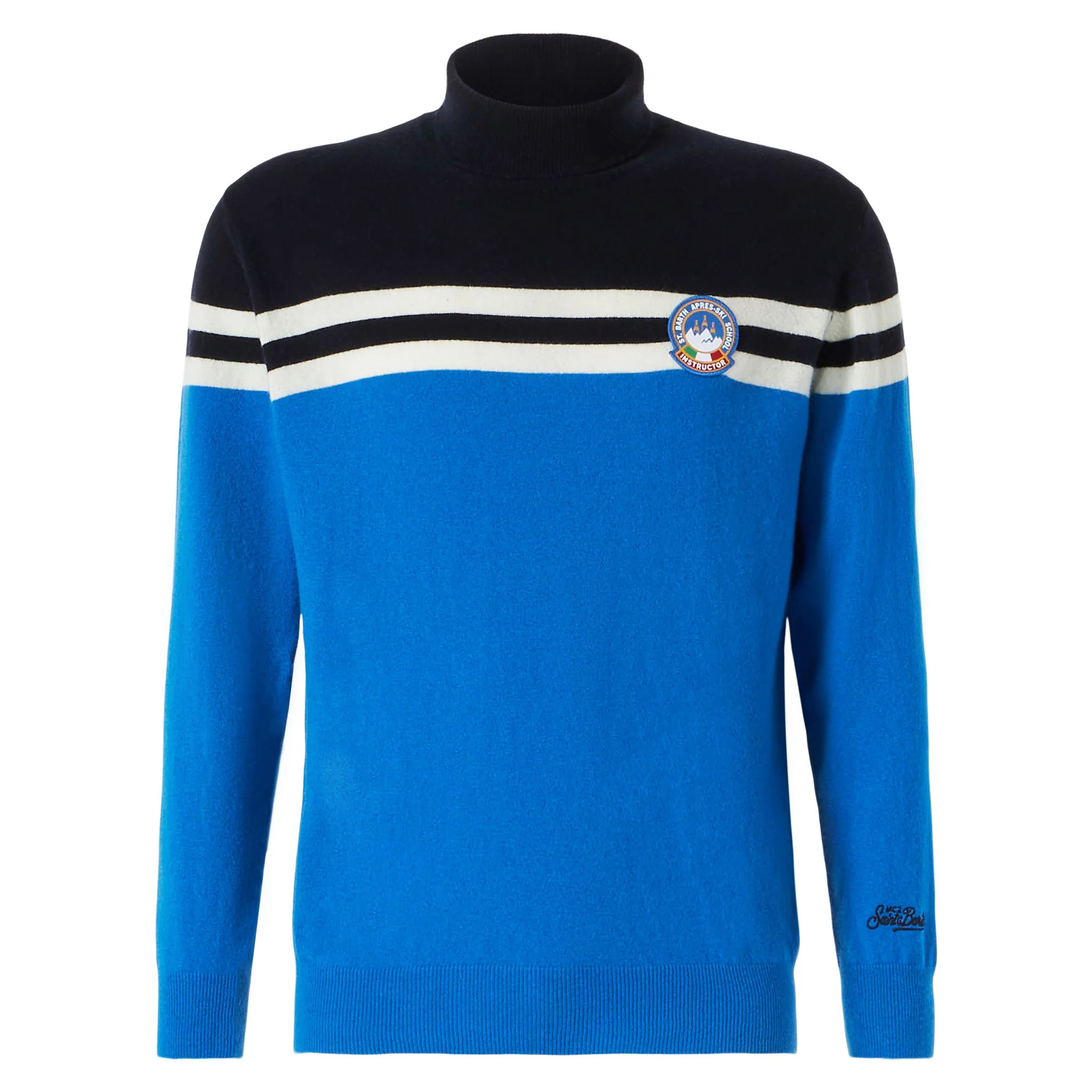 Turtleneck sweater in BLENDED CASHMERE with patch - Image 5