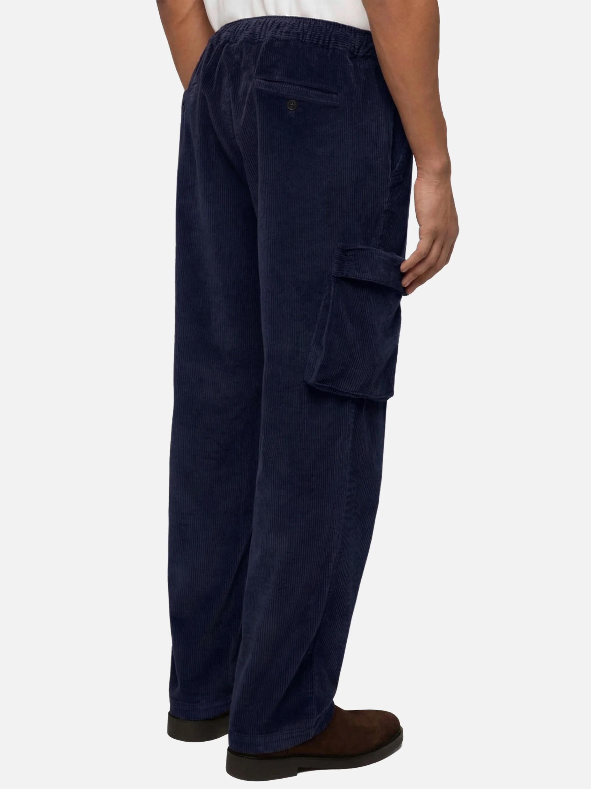 Blu Navy corduroy cargo pants Goldeck - Image 3