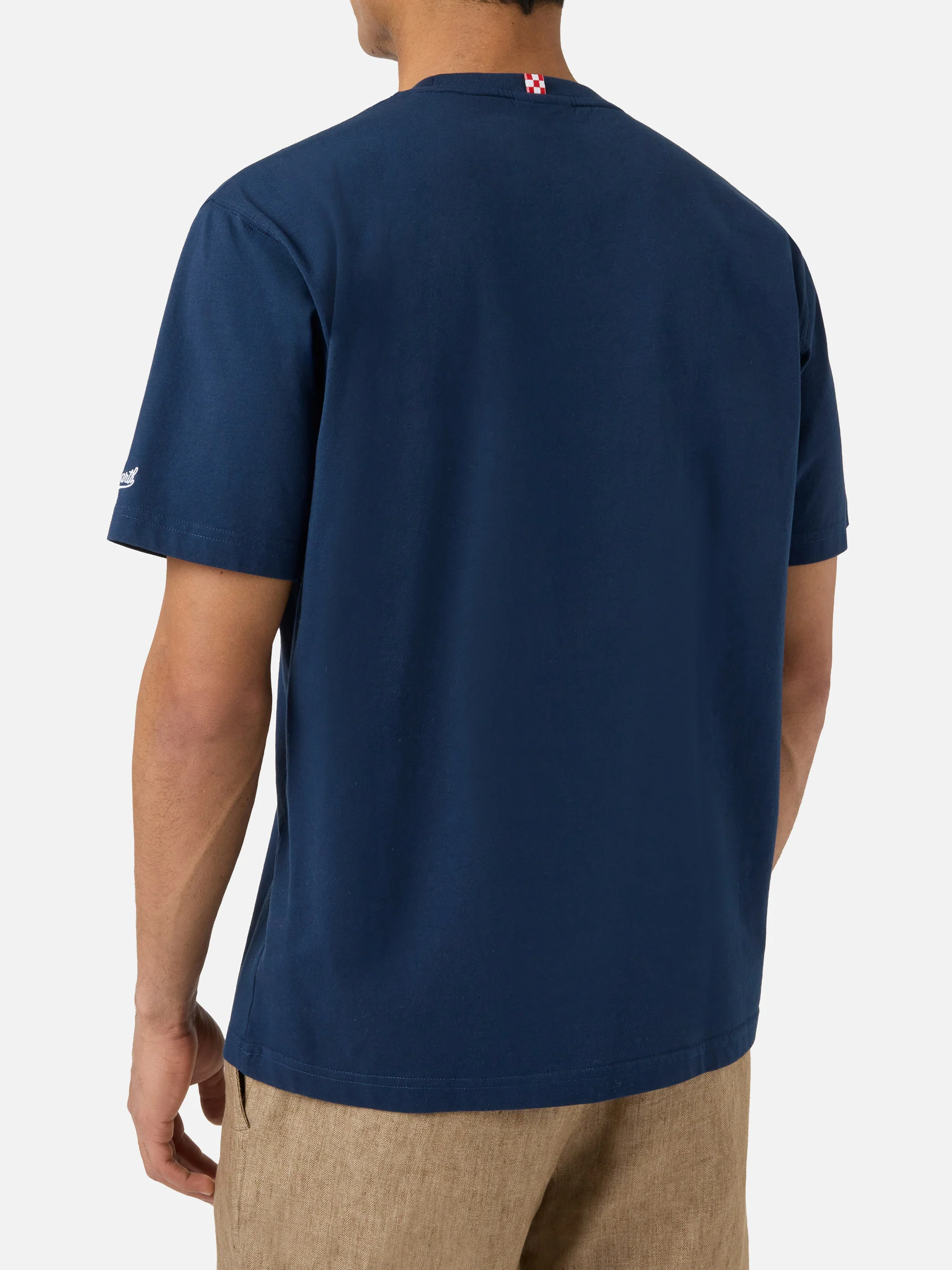 Blue Austin t-shirt with I Found My Gin In Portofino embroidery | Special Edition - Image 4