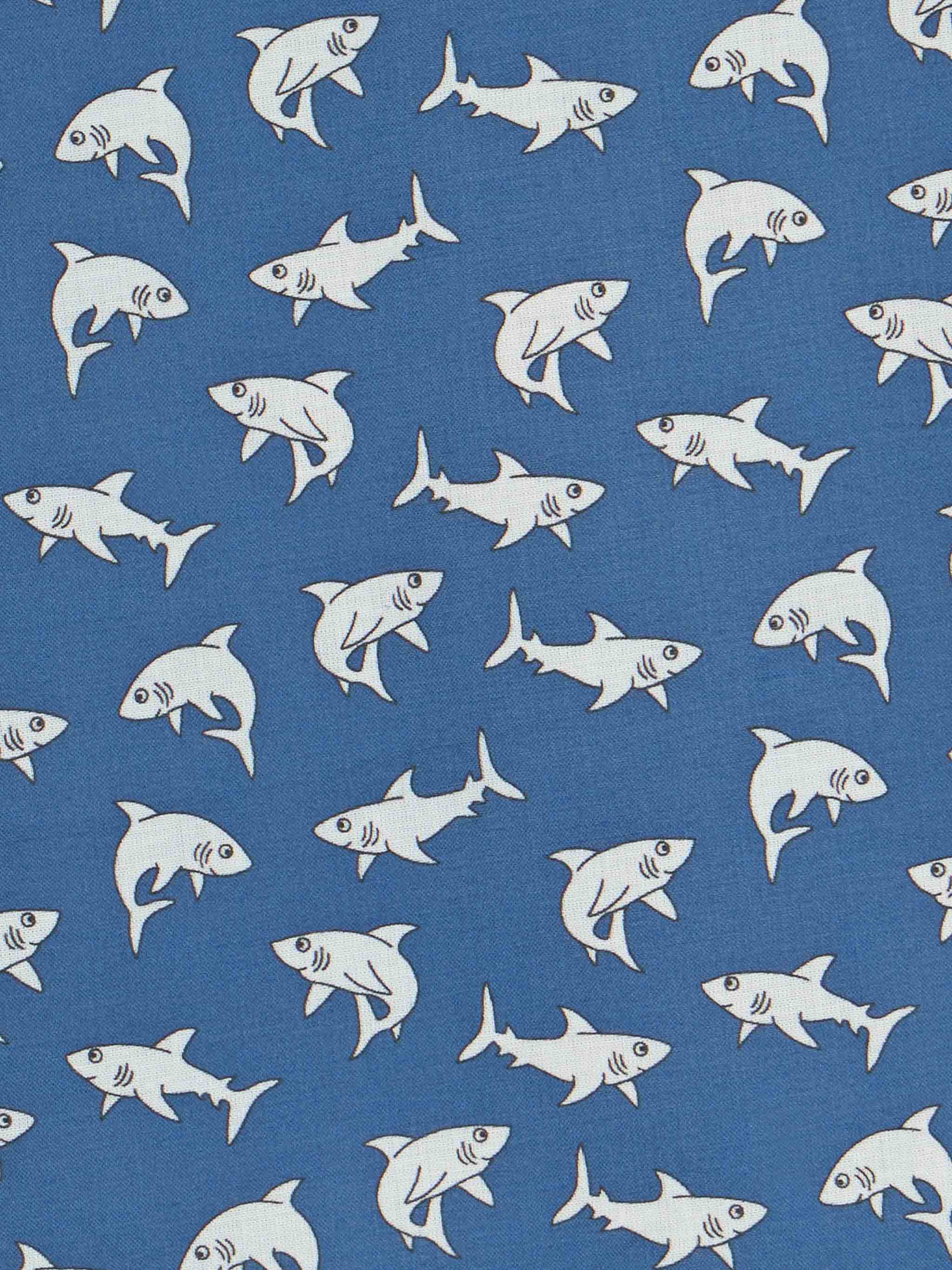 Blue Boy muslin cotton shirt Sharouk with shark print - Image 3