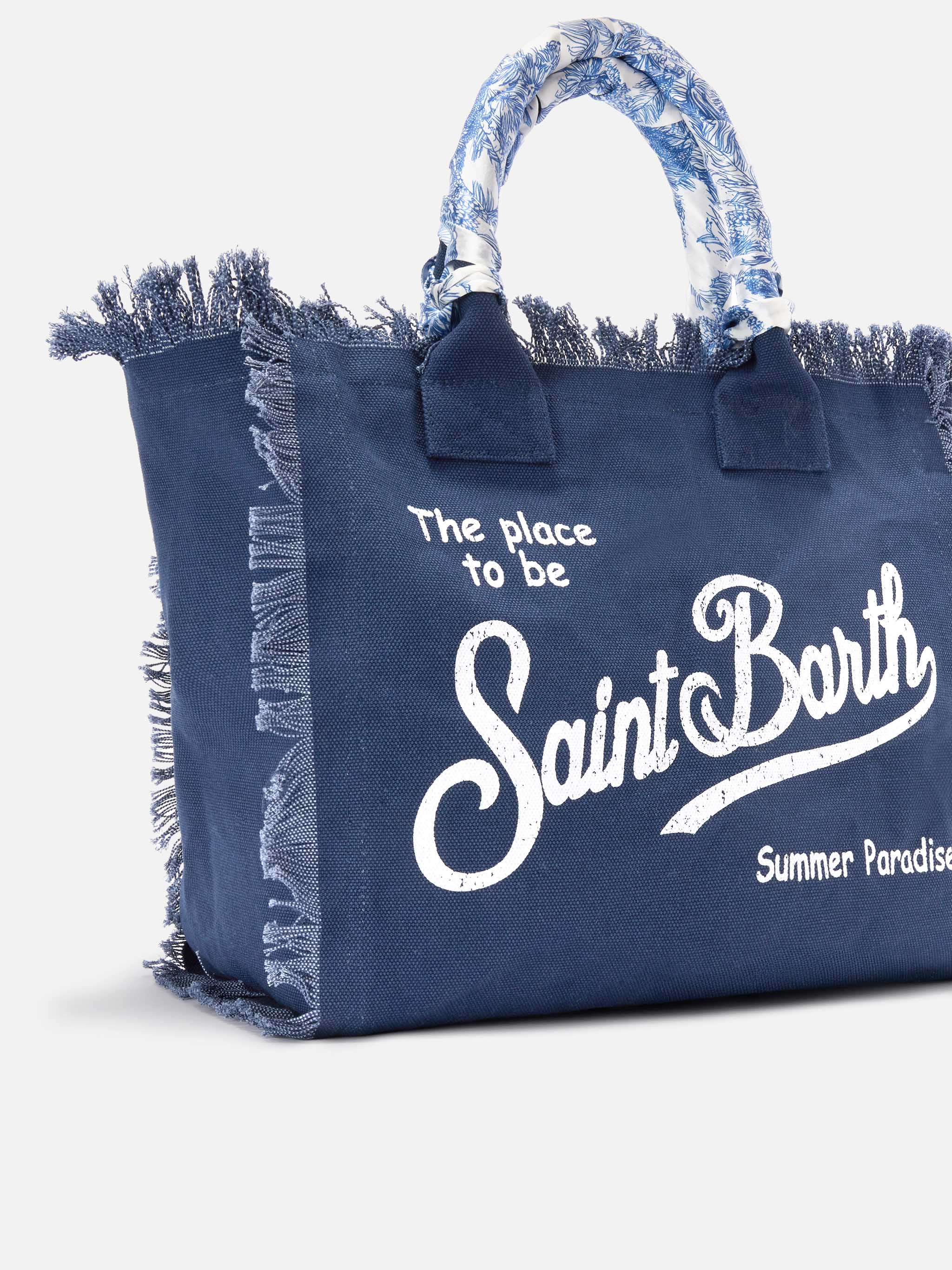 Blue Canvas Vanity regular bag with removable twill - Image 3