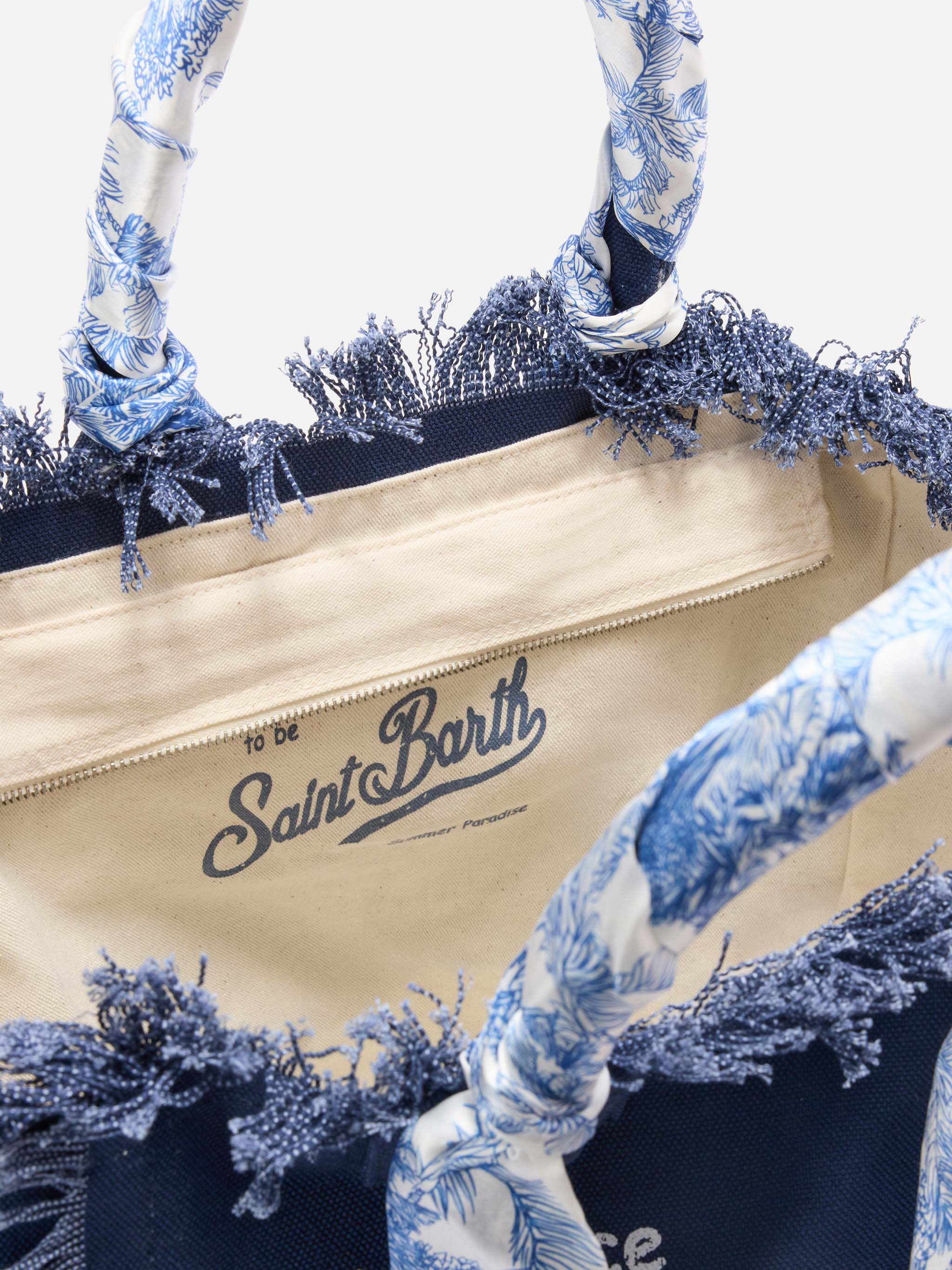 Blue Canvas Vanity regular bag with removable twill - Image 4