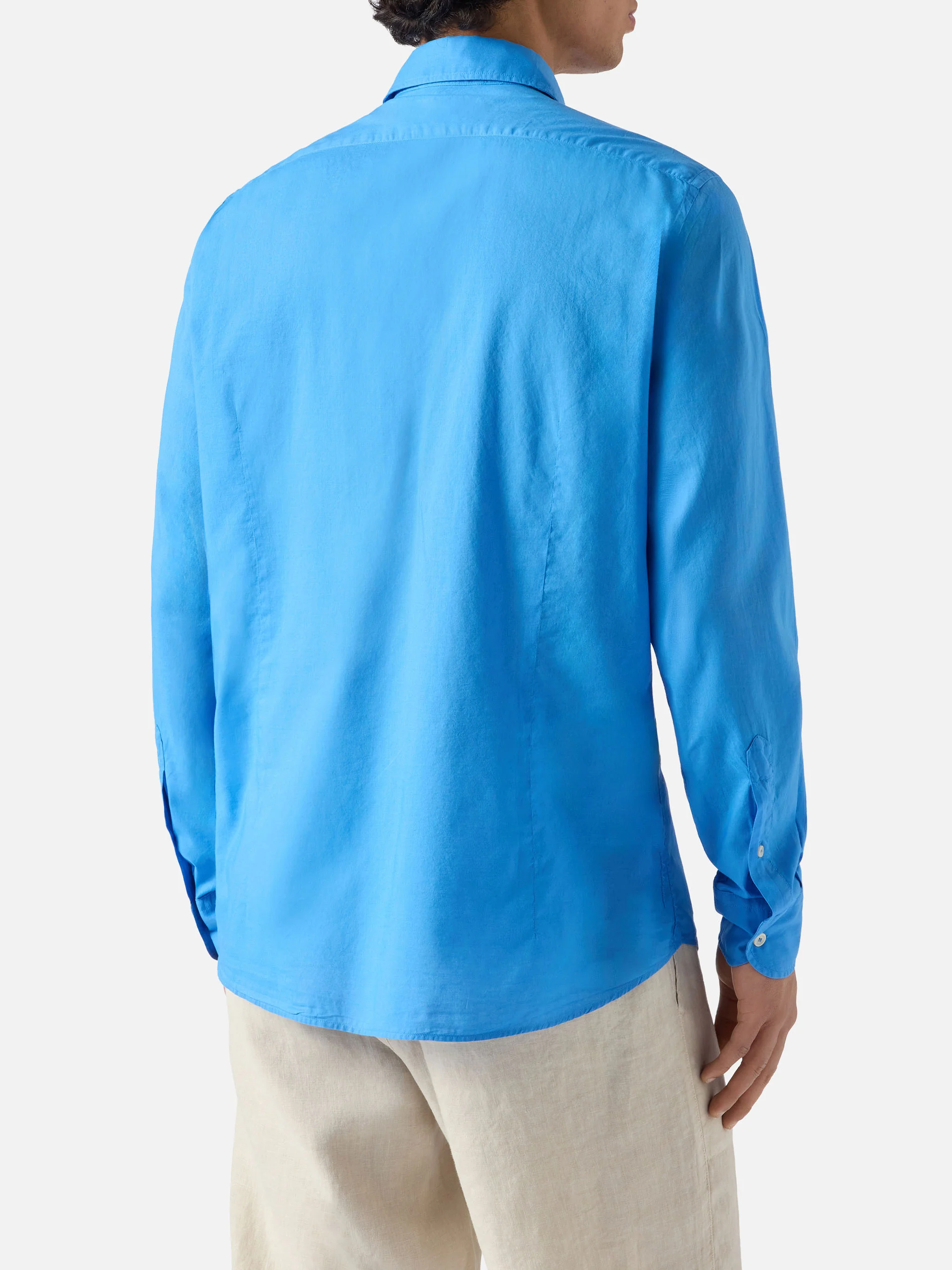 Blue Chemise Ice shirt in pure cotton voile - Image 3
