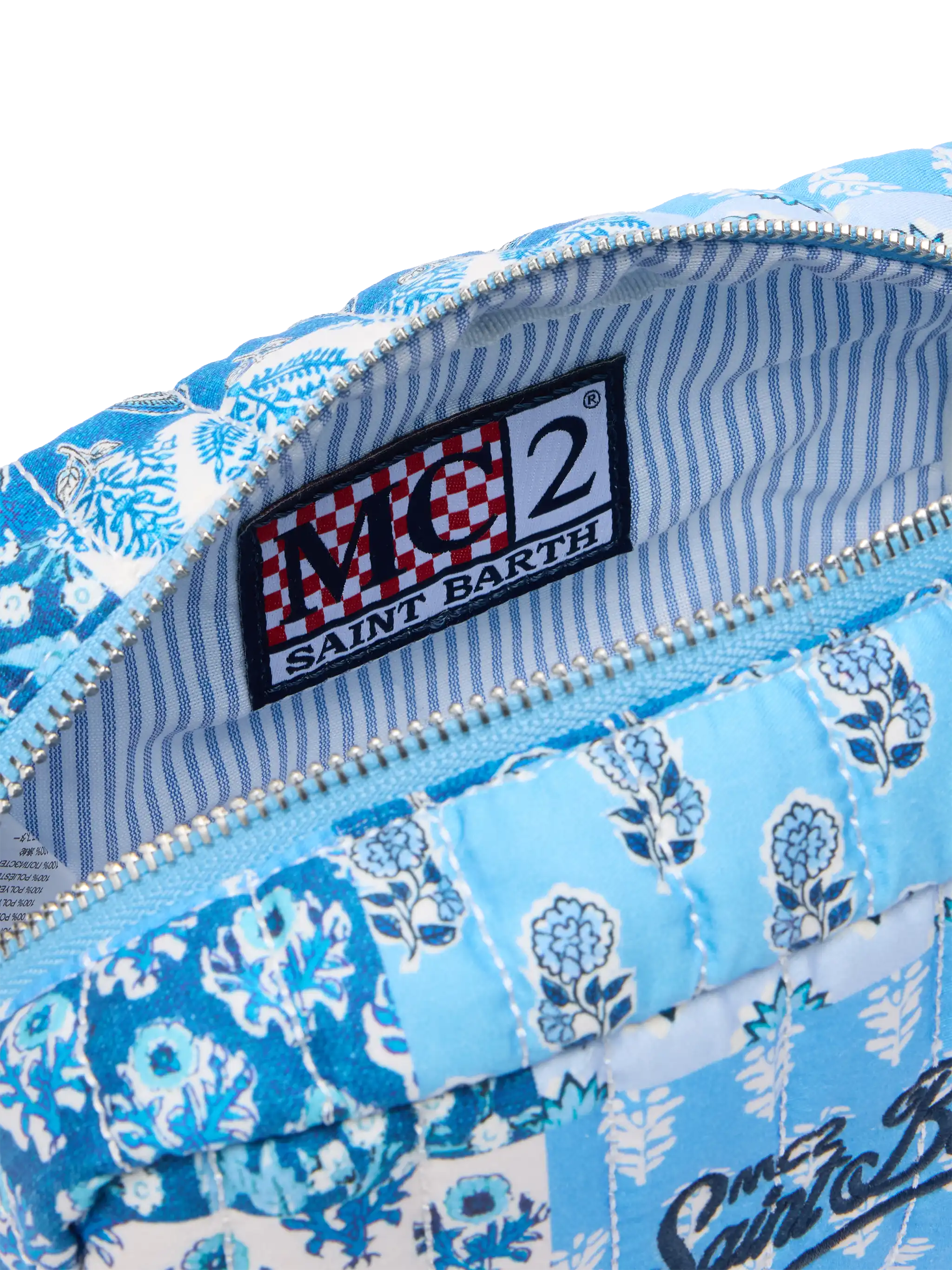 Blue flower quilted Soft Pouch - Image 4