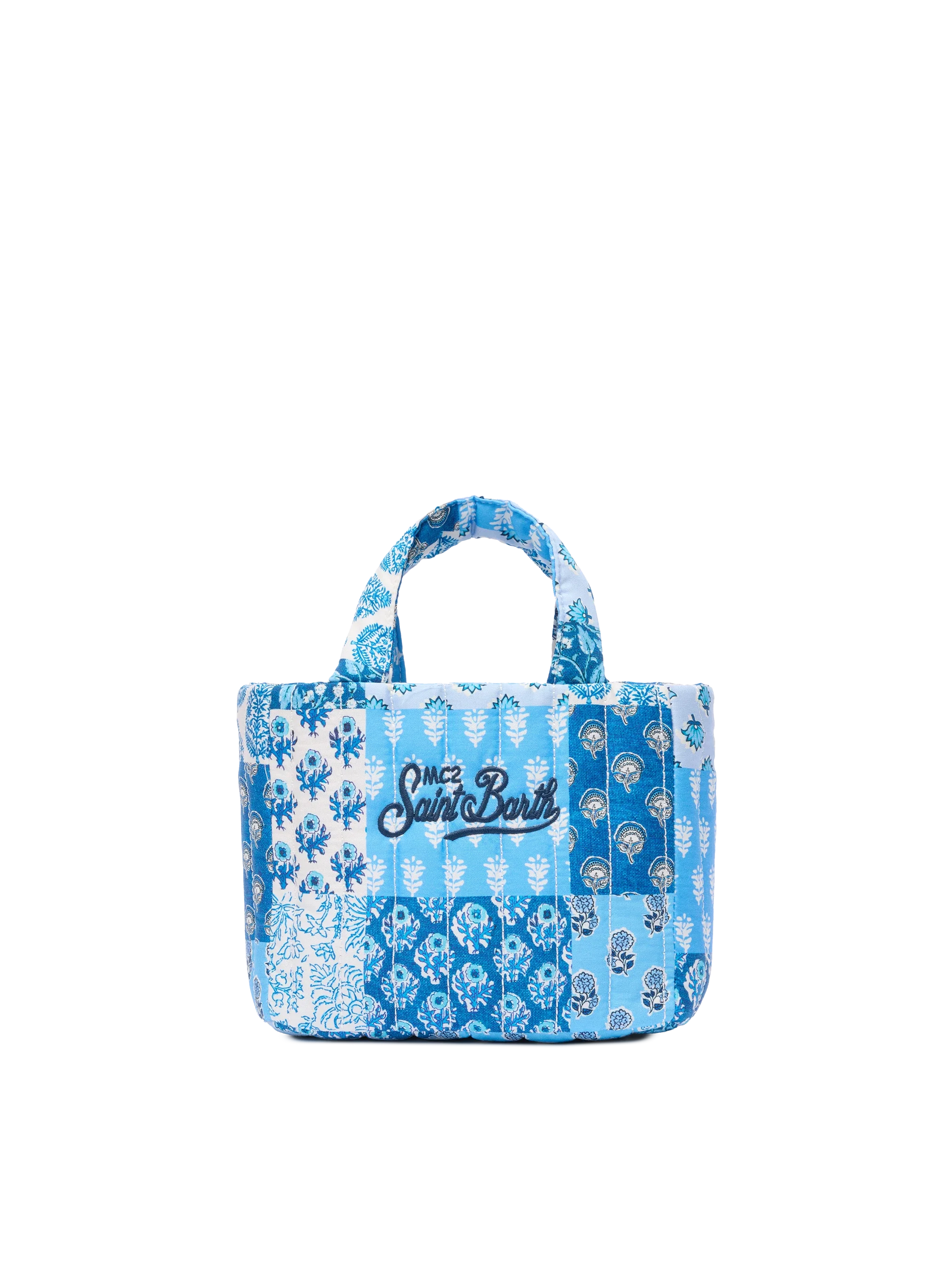 Blue flower quilted Soft Tote Mini bag