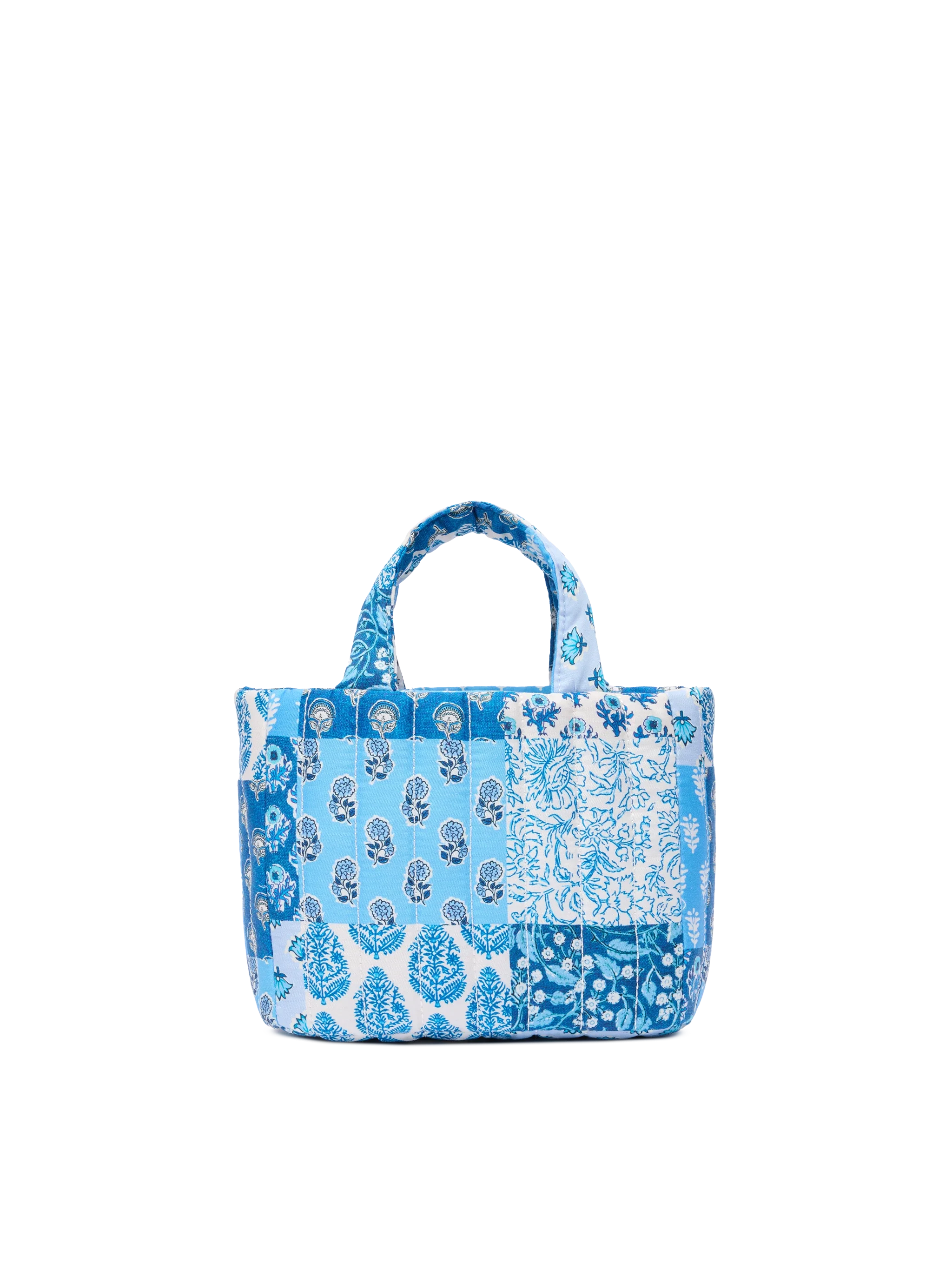 Blue flower quilted Soft Tote Mini bag - Image 5