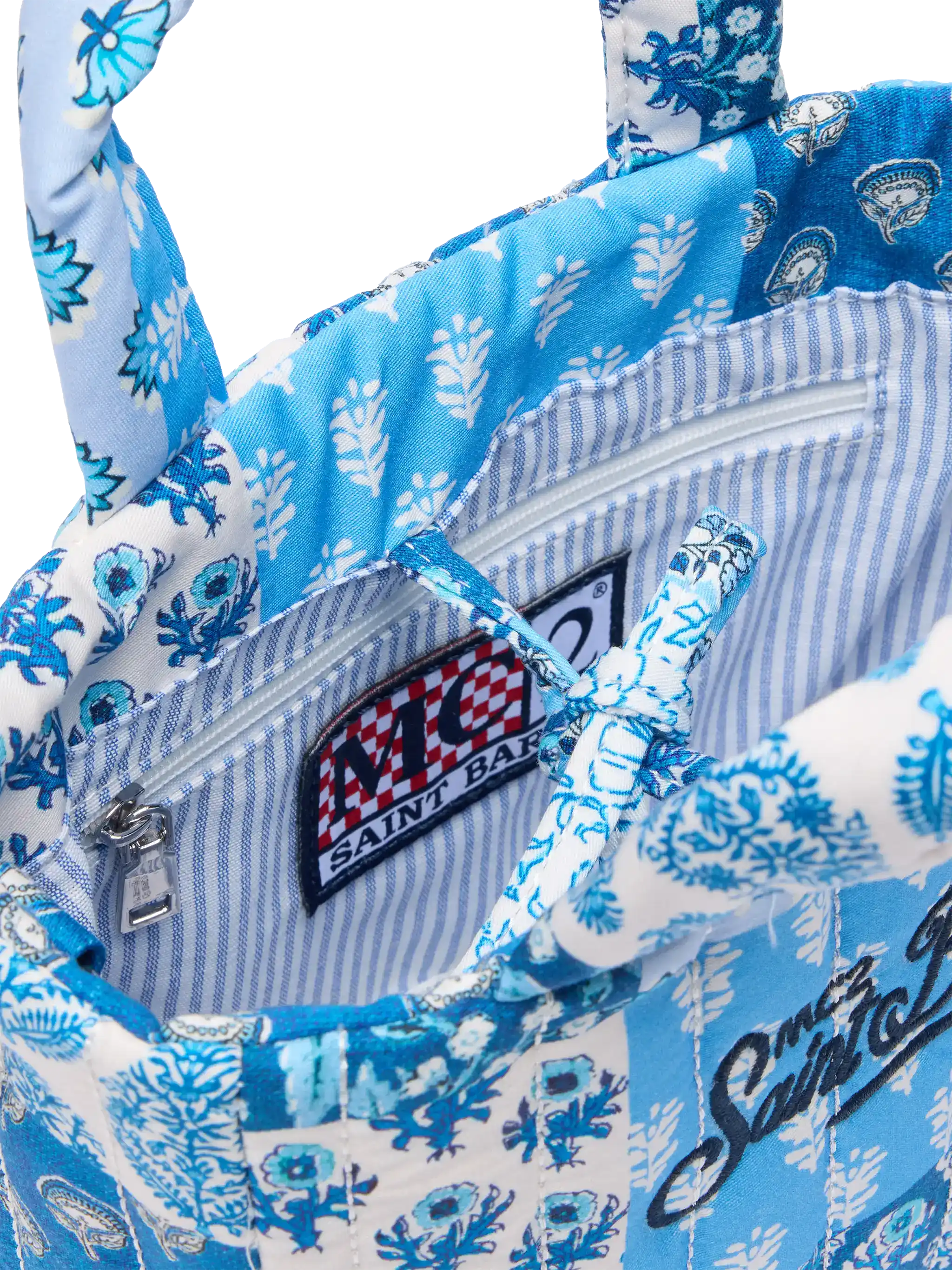 Blue flower quilted Soft Tote Mini bag - Image 6