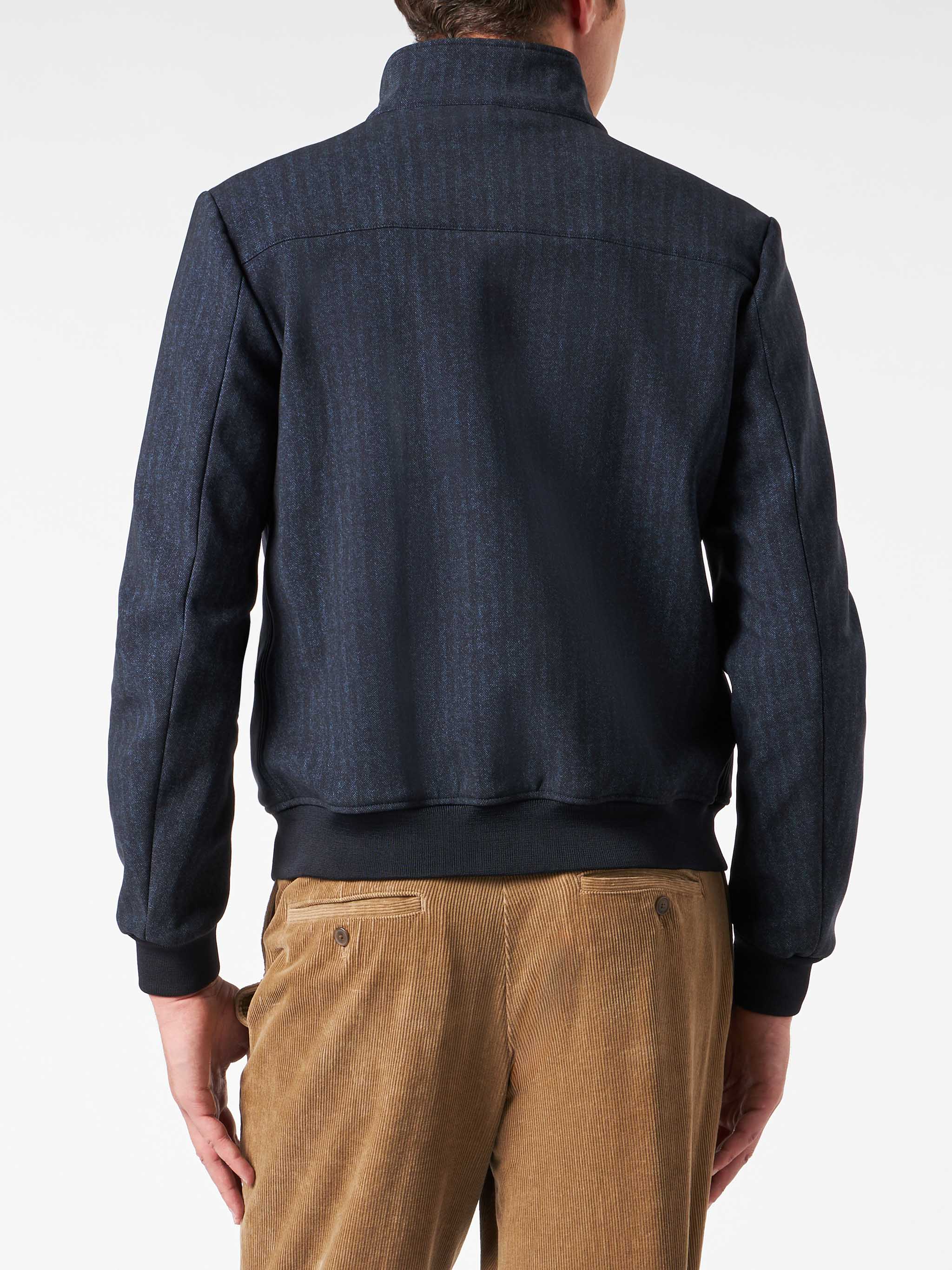 Traveler blue herringbone bomber jacket - Image 2