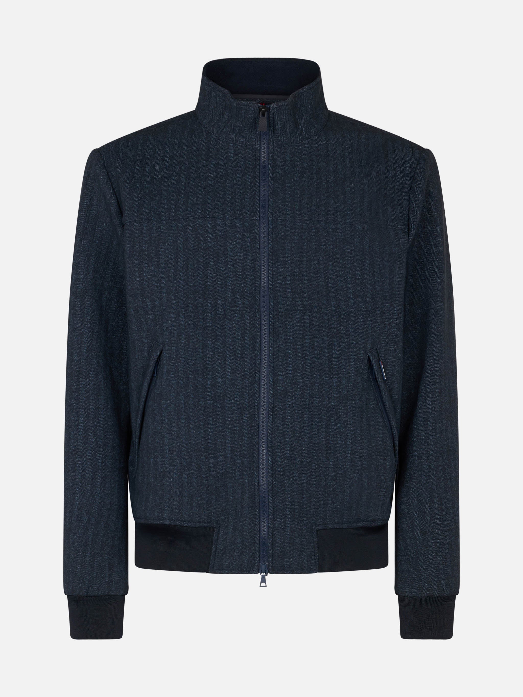 Traveler blue herringbone bomber jacket - Image 4