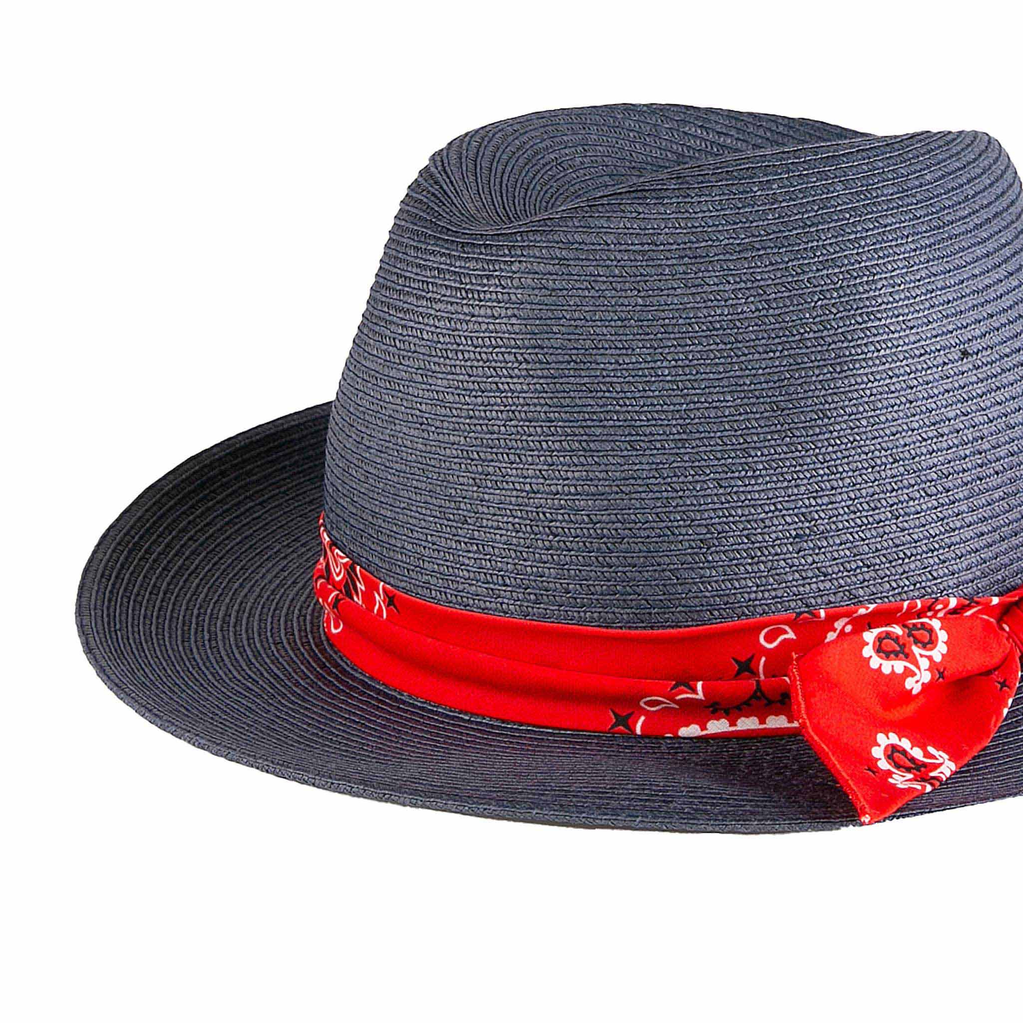 Blue jeans paper hat with bandanna print bandeau - Image 2