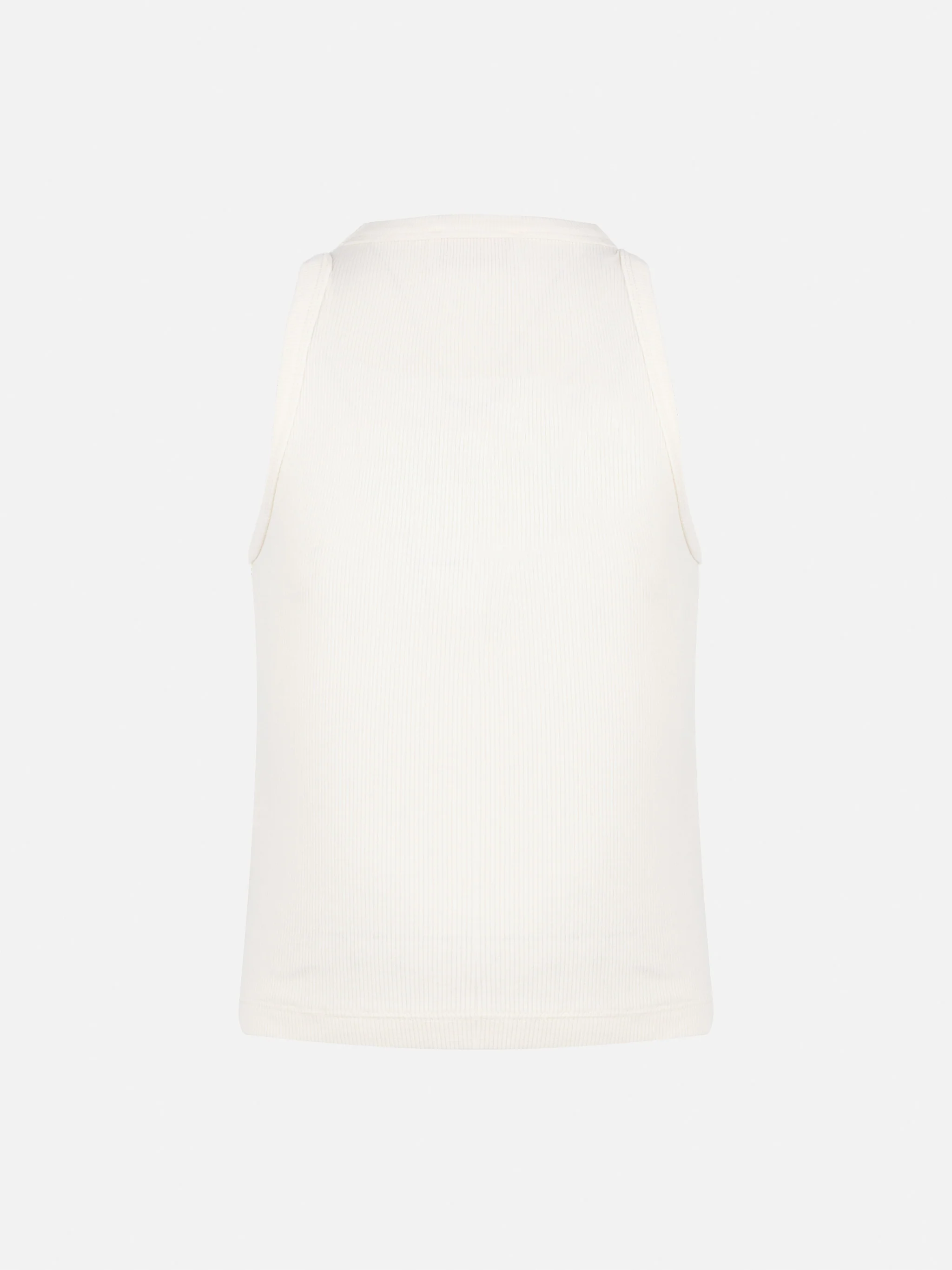 Blue Jr off-white rib-knit cotton crop tank with embroidery - Image 2
