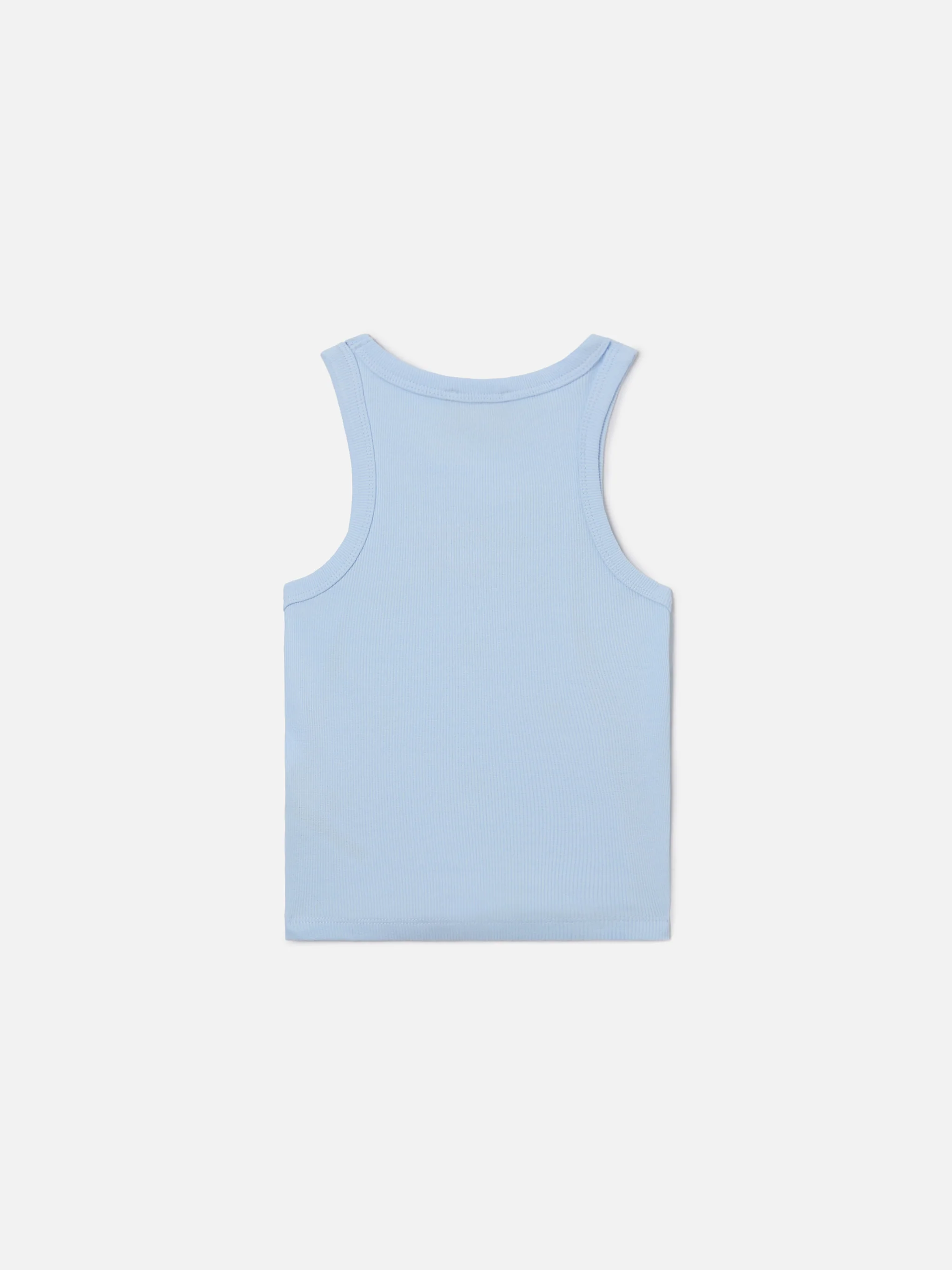 Blue Jr Tank-Top in light blue with St. Barth is sweet embroidery and strawberries - Image 3