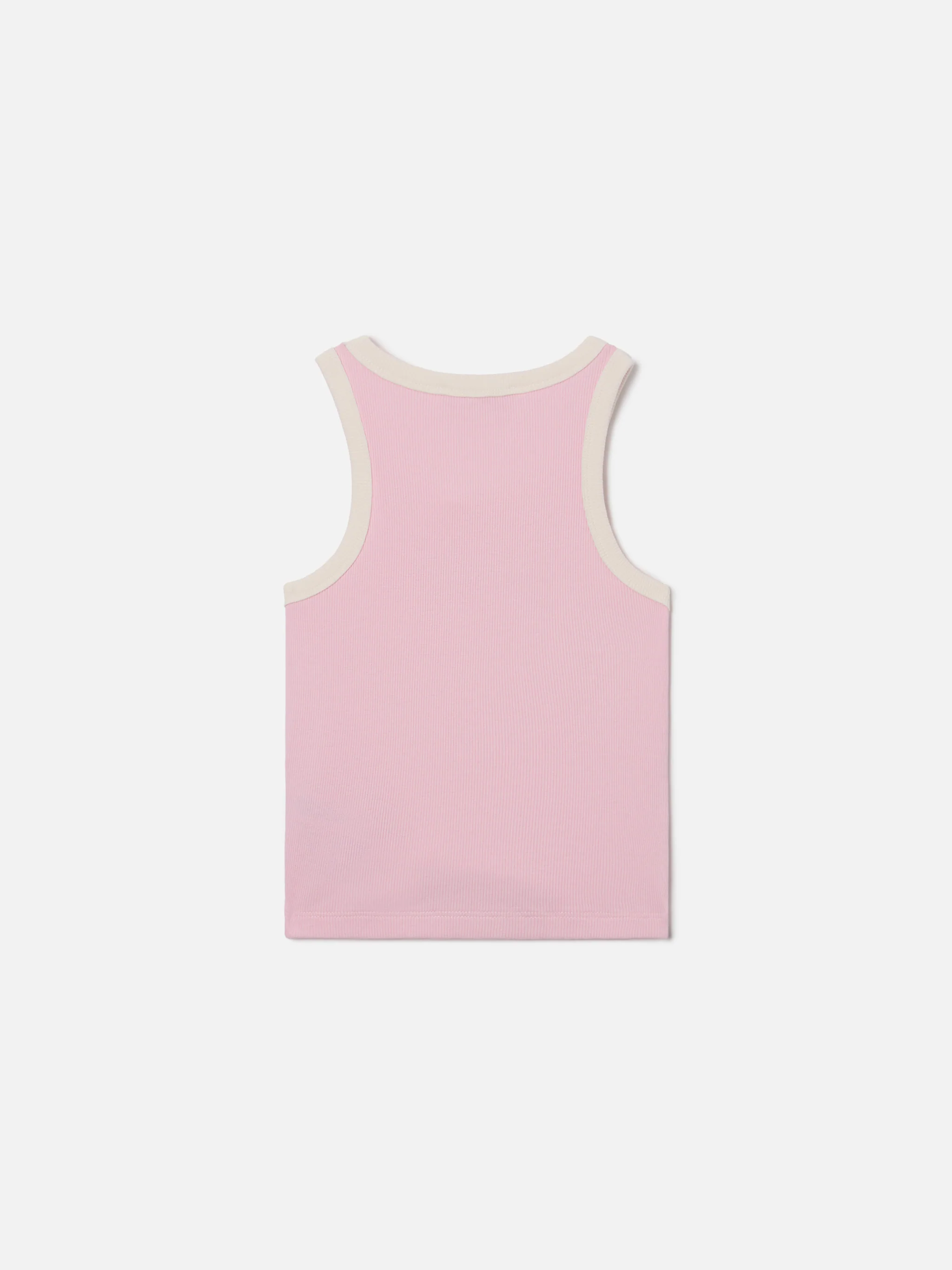 Blue Jr Tank-Top in pink with embroidered logo and cream trims - Image 3