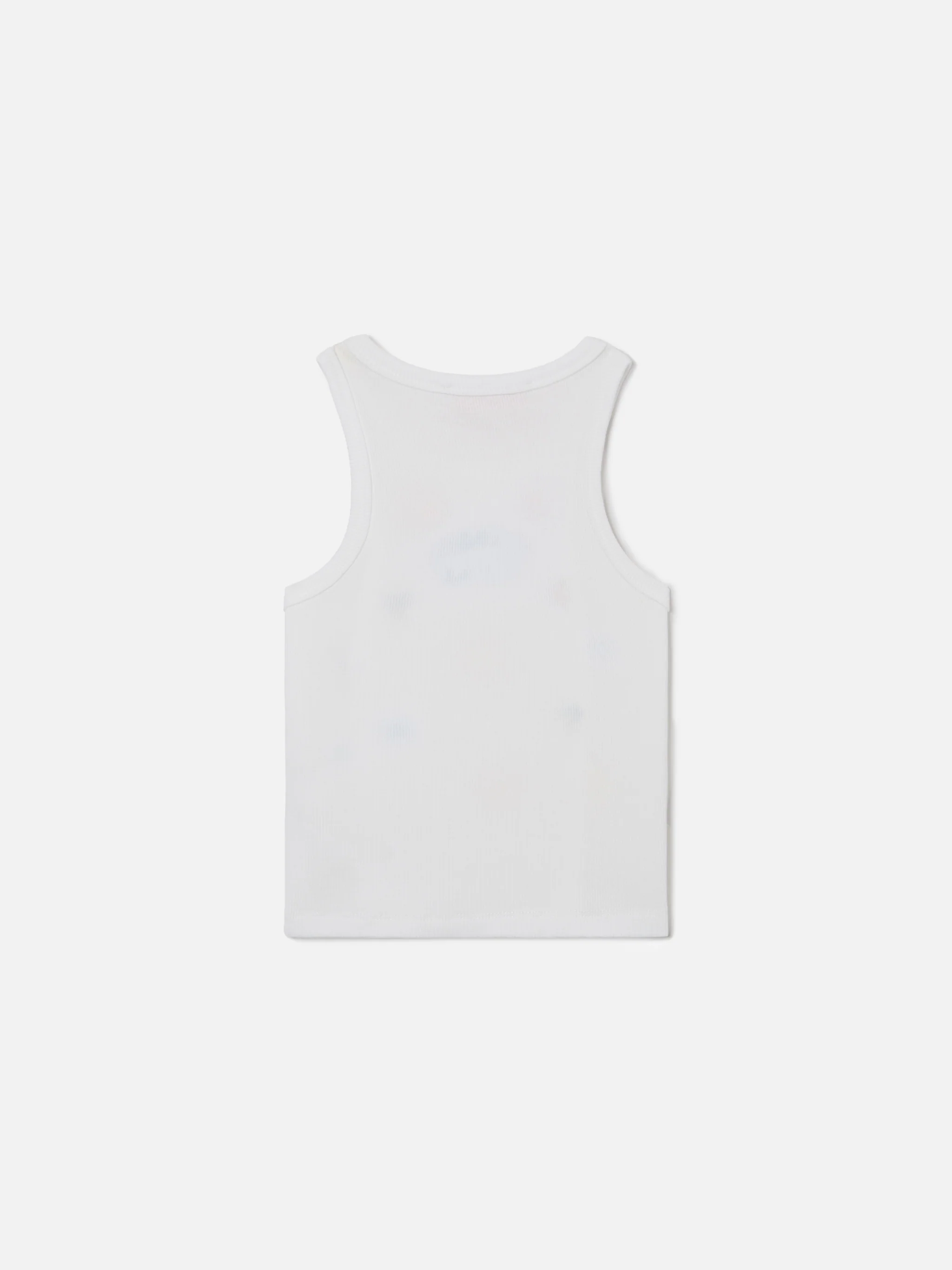 Blue Jr Tank-Top in white stretch cotton with multicolor embroidery - Image 3