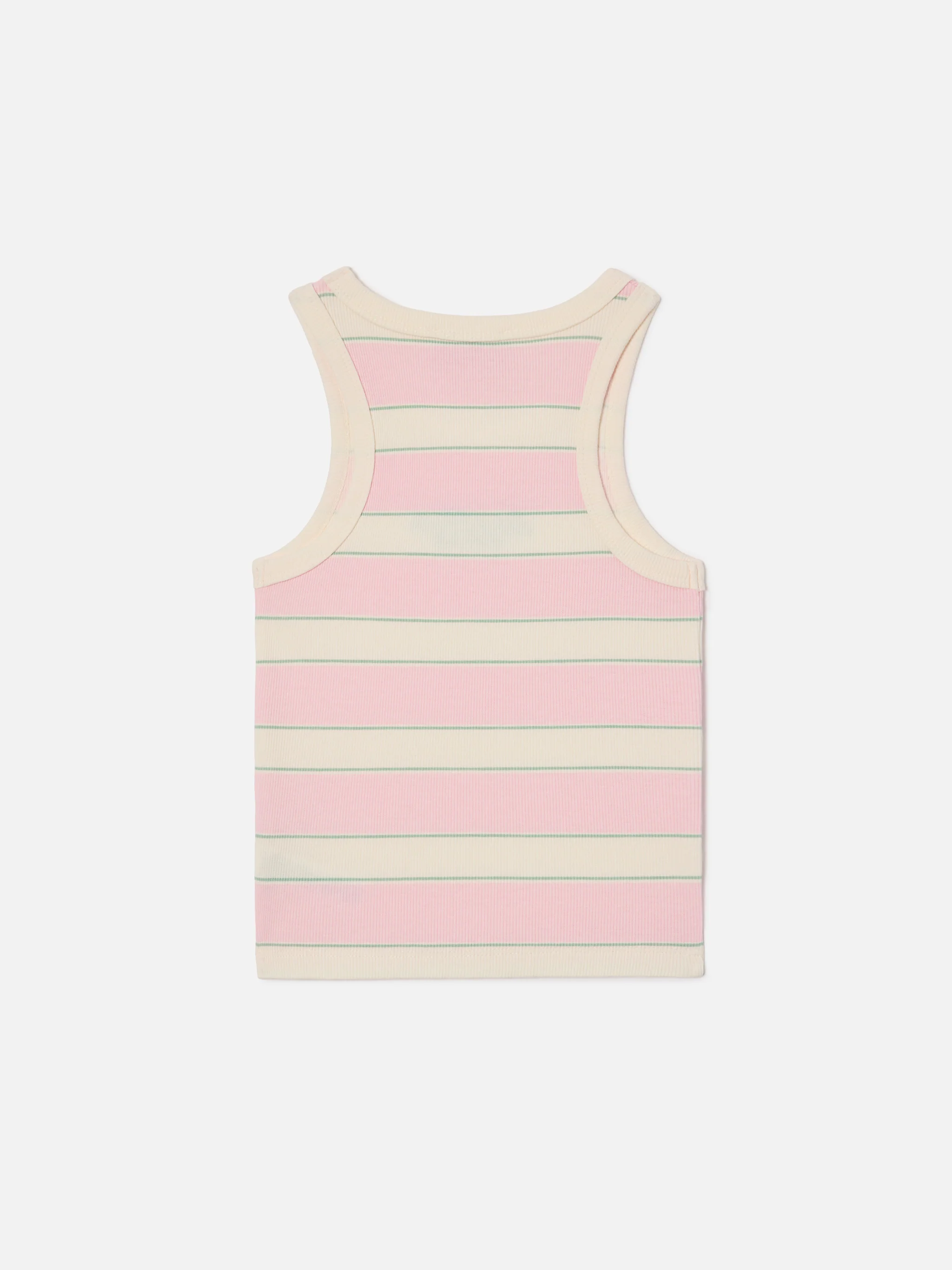 Blue Jr Tank-Top with pink, white and green stripes and embroidered logo - Image 2