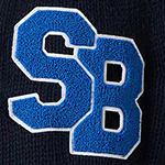 Blue knit bomber college style - Image 3