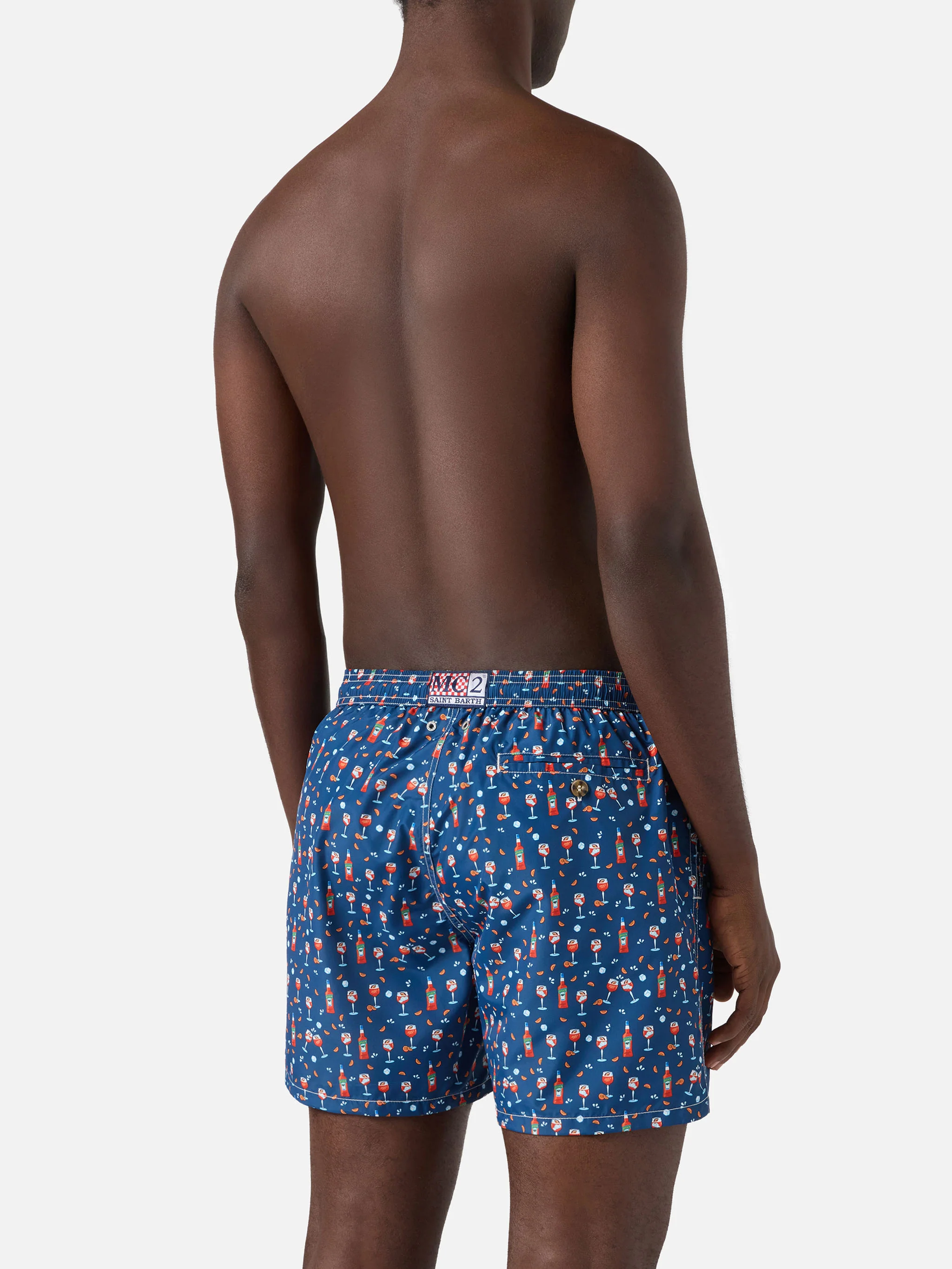 Blue Lighting Micro swim shorts with Aperol print | Special Edition - Image 5