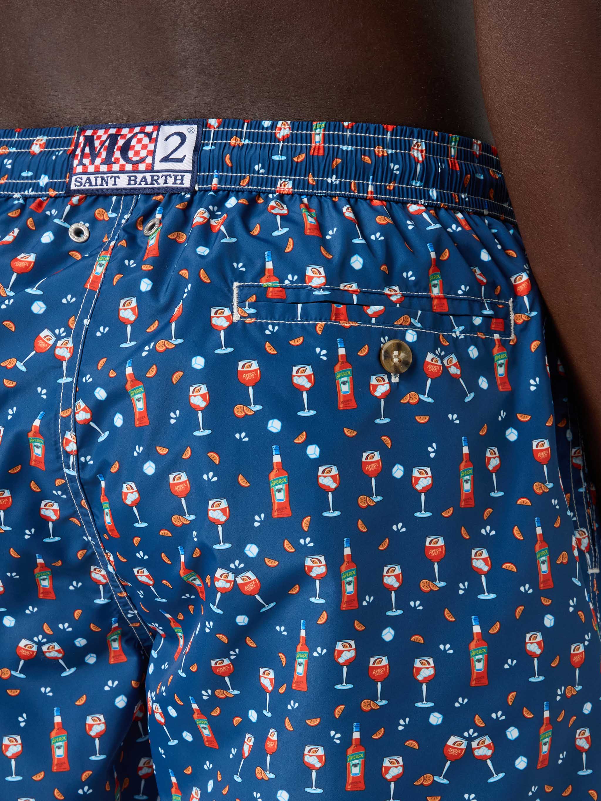 Blue Lighting Micro swim shorts with Aperol print | Special Edition - Image 6