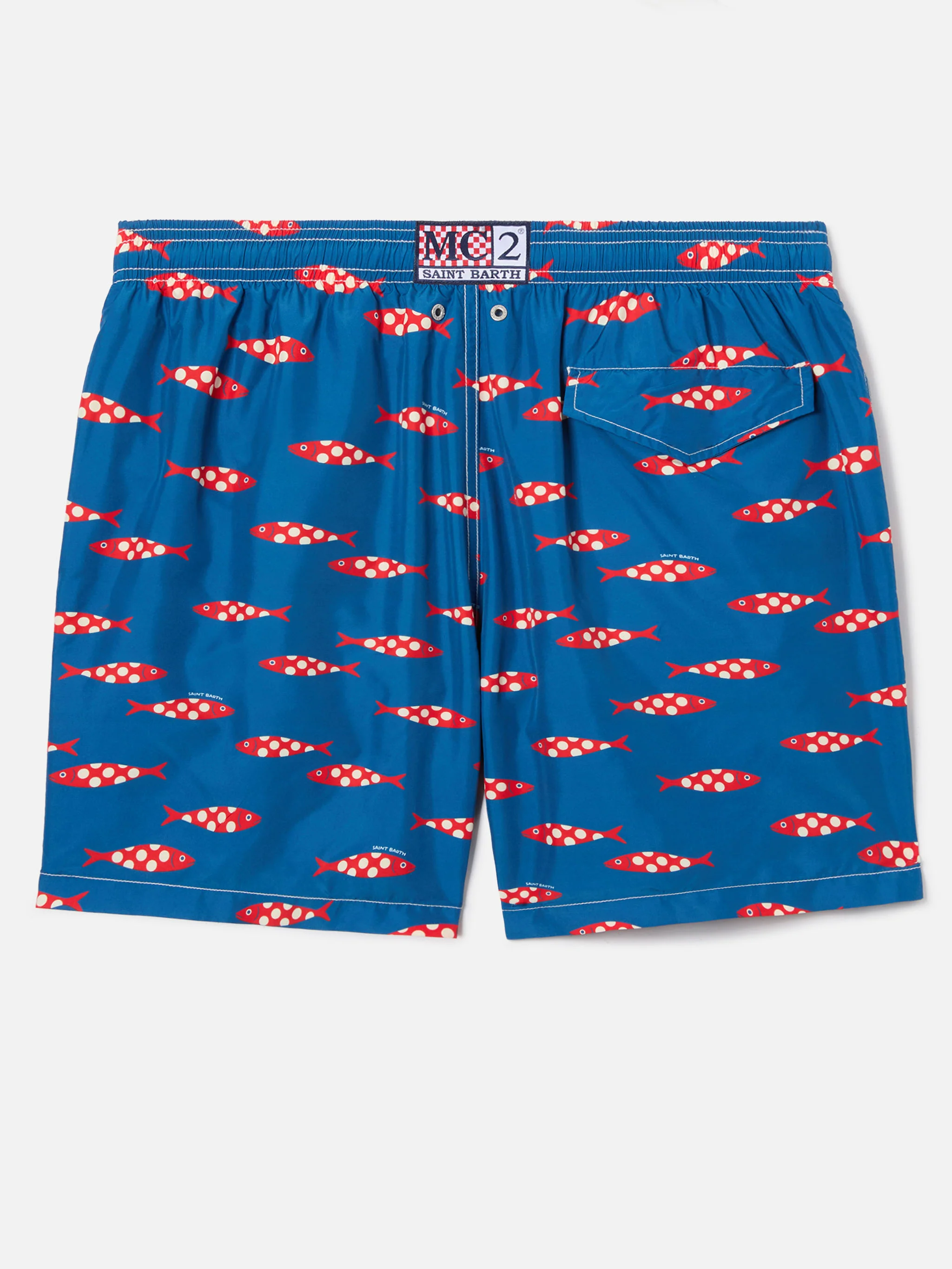 Blue Lighting swim shorts with all-over sardines print - Image 2