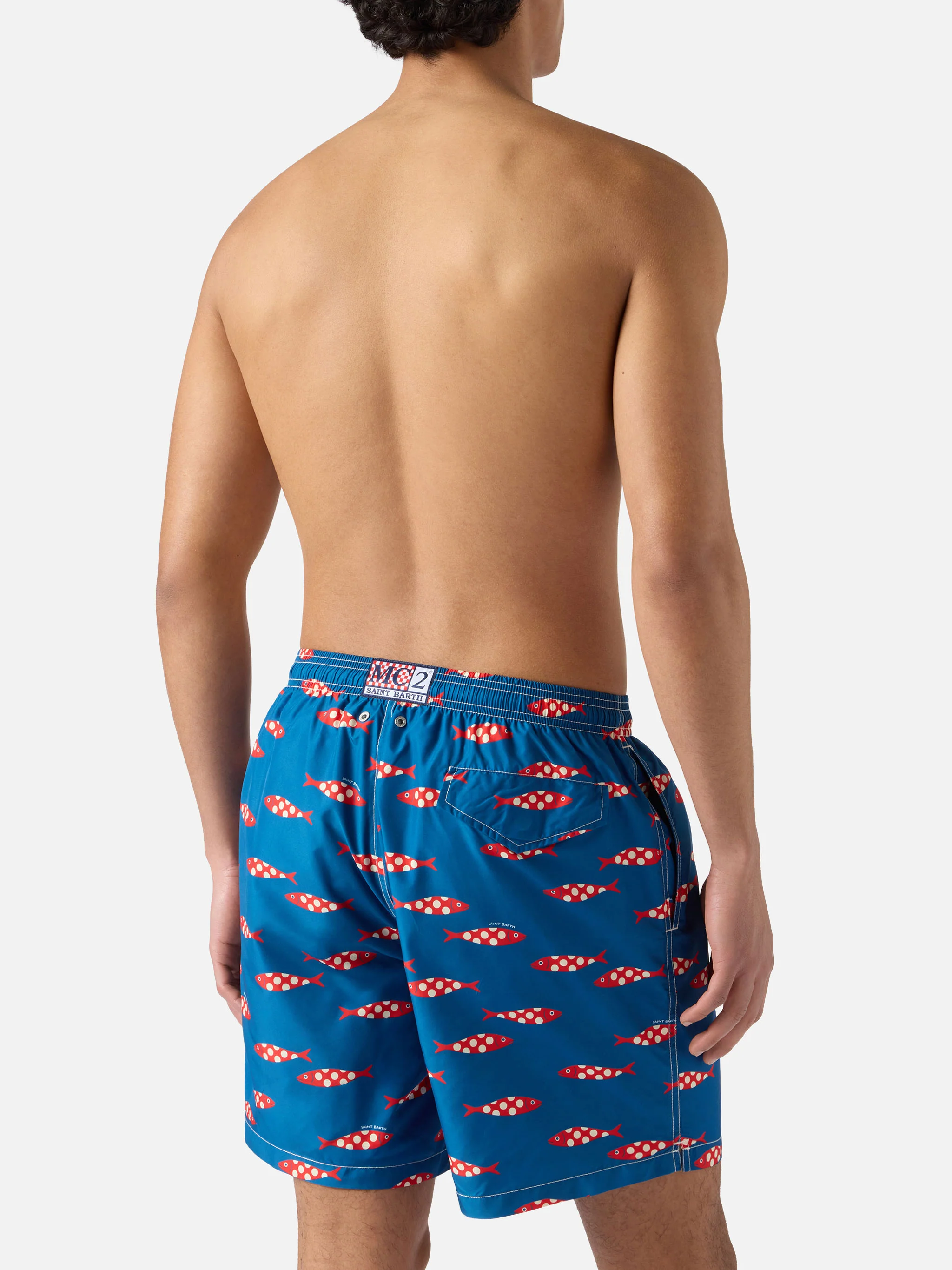 Blue Lighting swim shorts with all-over sardines print - Image 5