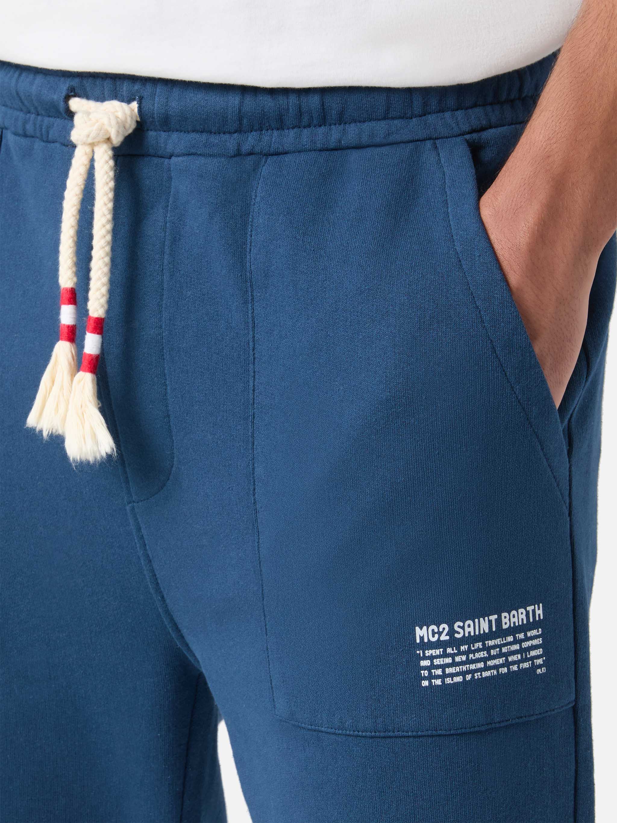 Blue mélange track pants Bolt - Image 2