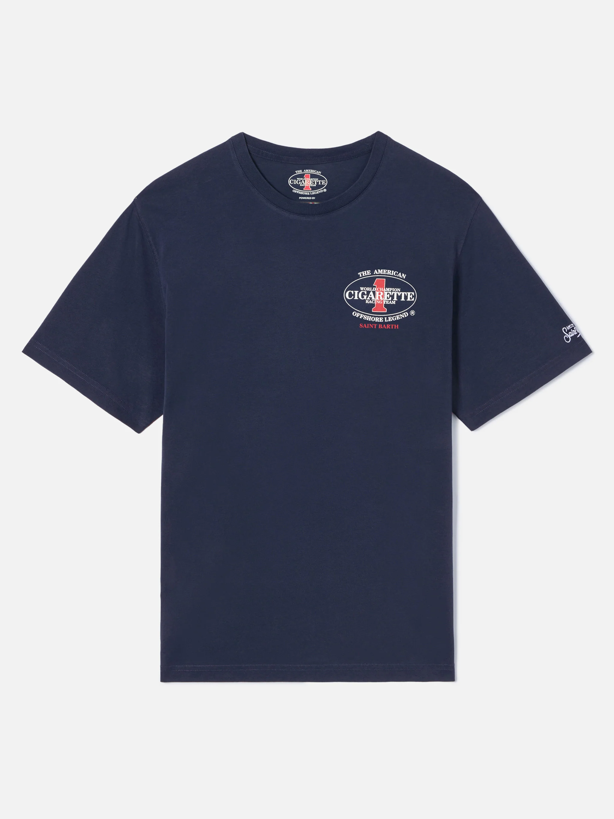 Blue Portland t-shirt with Cigarette Racing print | Special Edition - Image 2