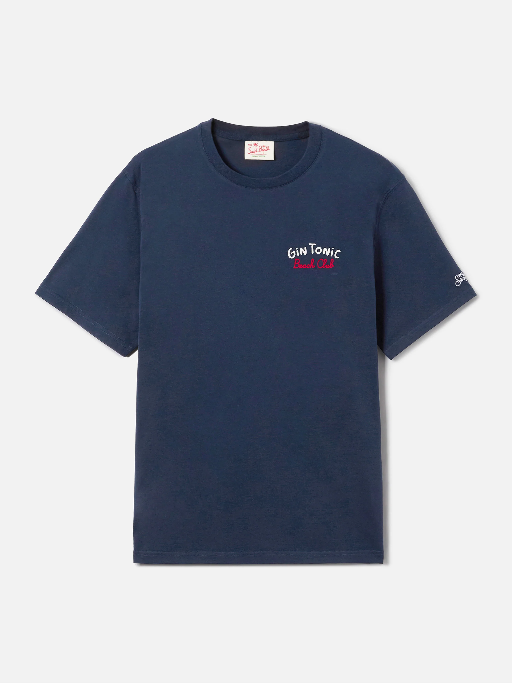 Blue Portland t-shirt with Gin Tonic Beach Club front/back embroidery - Image 5