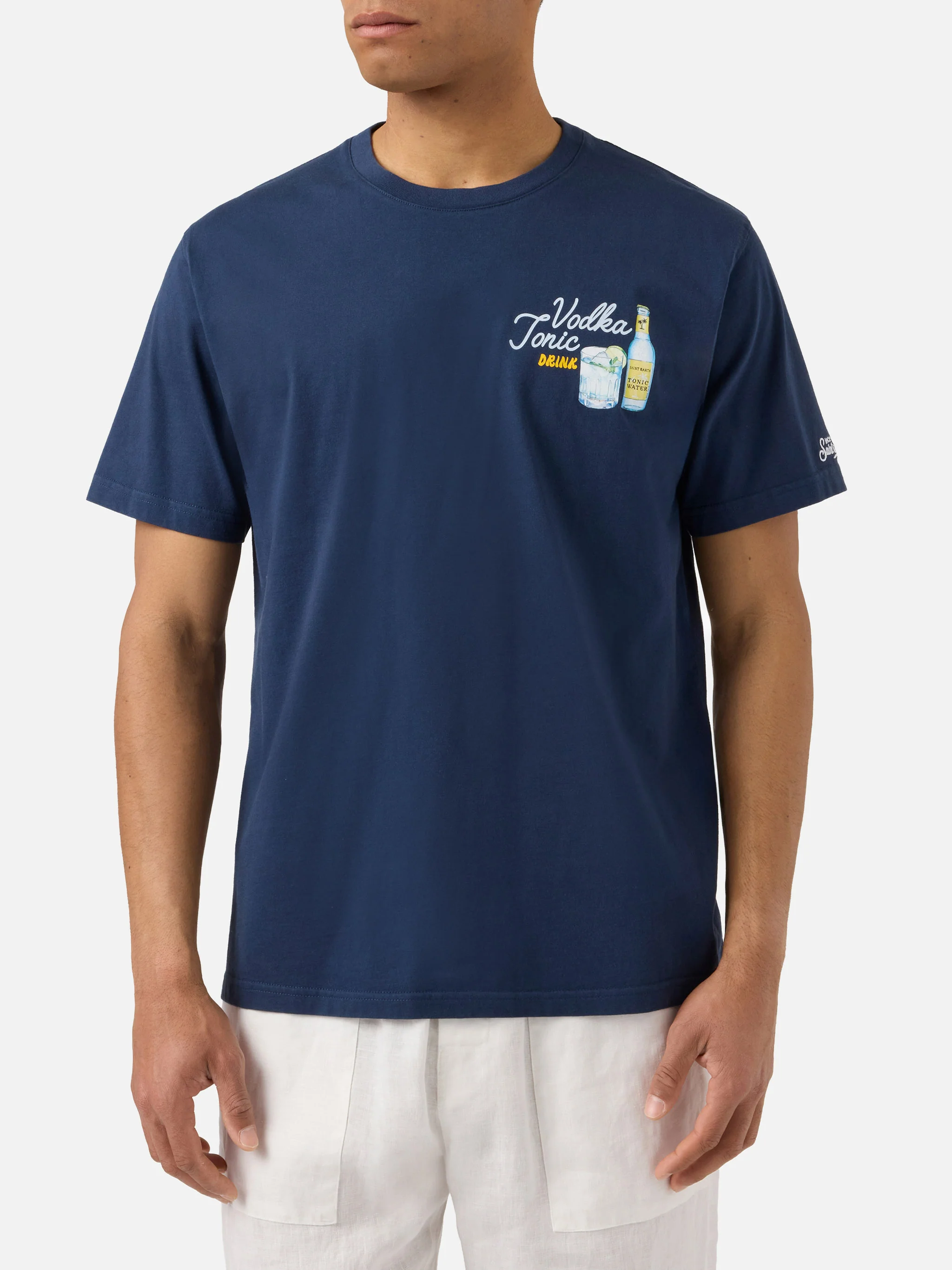 Blue Portland t-shirt with Vodka Tonic Drink illustration - Image 3