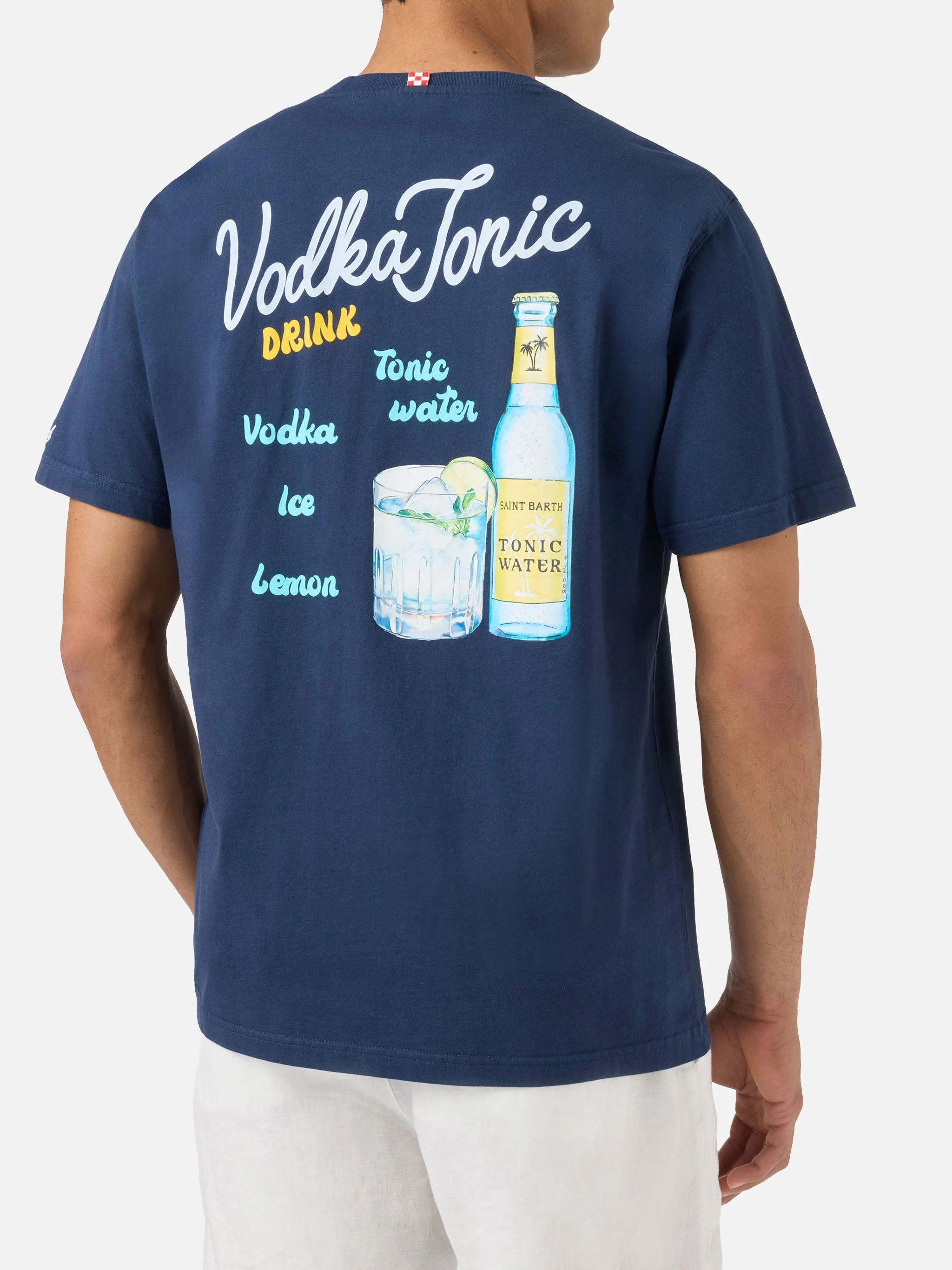 Blue Portland t-shirt with Vodka Tonic Drink illustration - Image 4