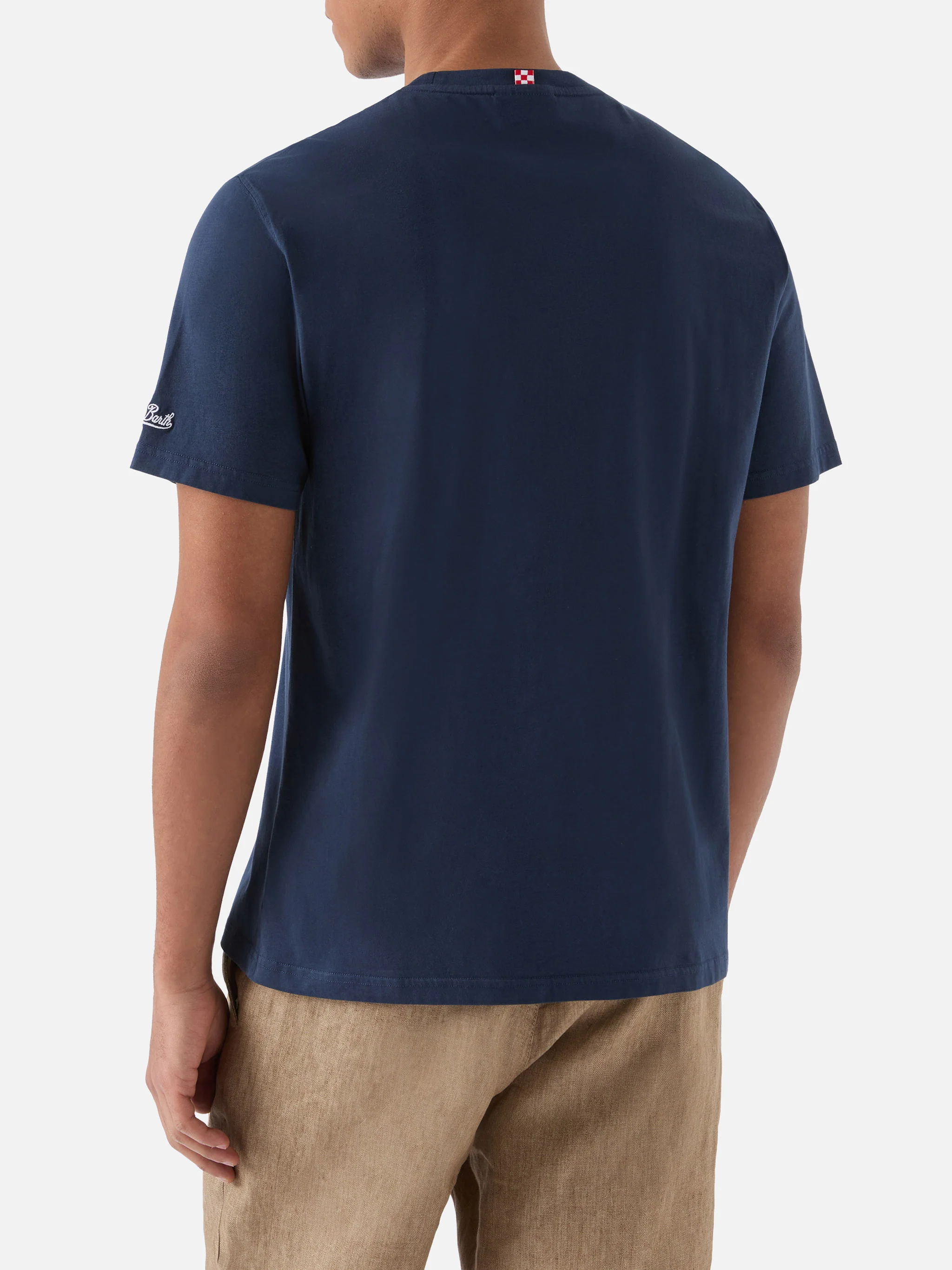 Blue Portofino T-shirt with Business Glass embroidery - Image 4