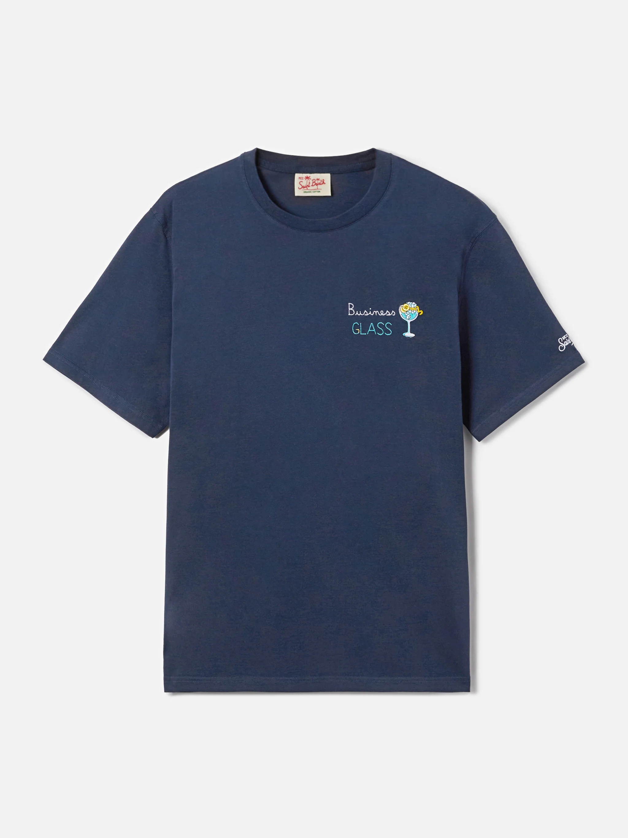 Blue Portofino T-shirt with Business Glass embroidery - Image 5