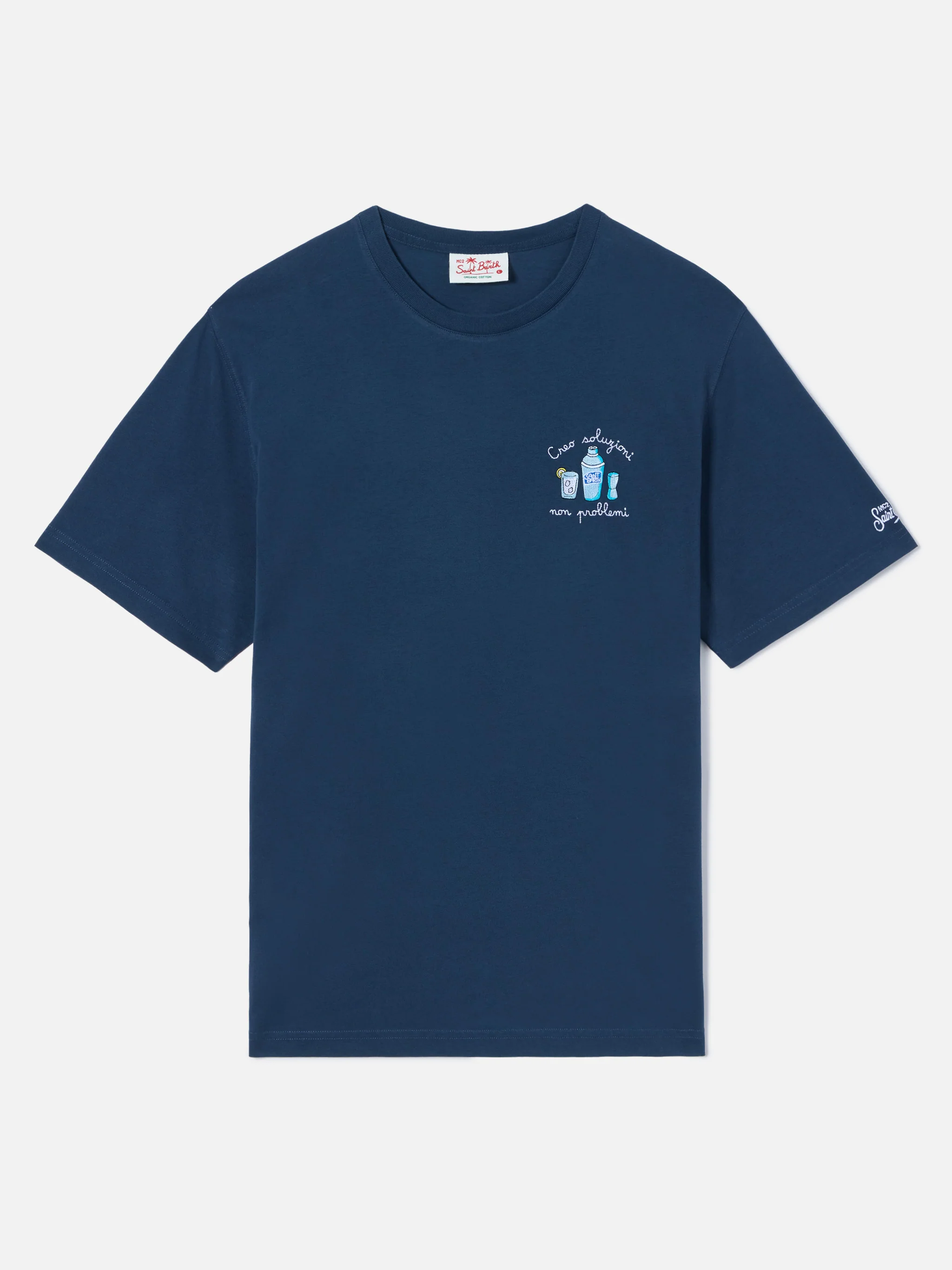 Blue Portofino T-shirt with Creo Soluzioni Non Problemi embroidery - Image 5