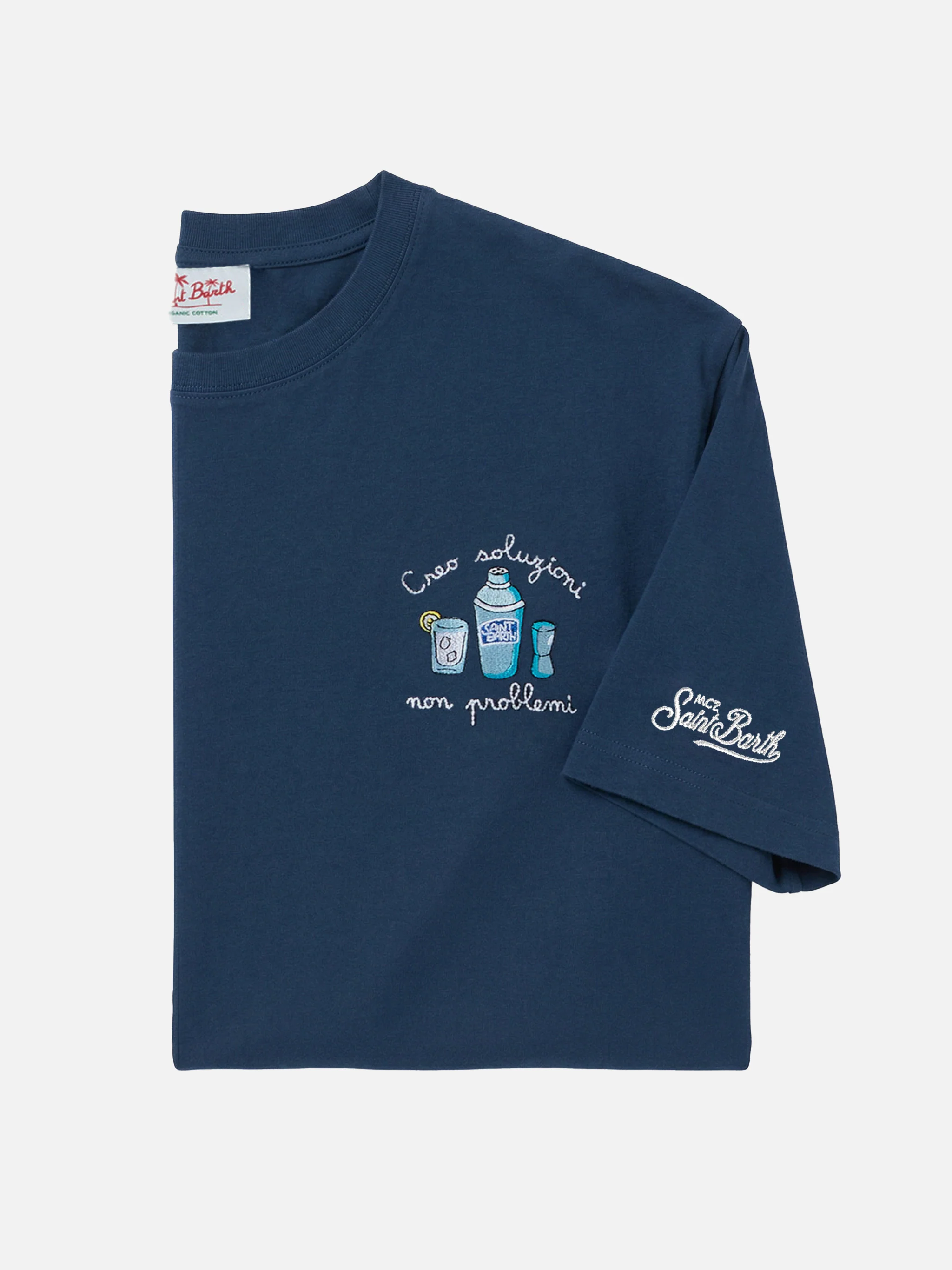Blue Portofino T-shirt with Creo Soluzioni Non Problemi embroidery - Image 6