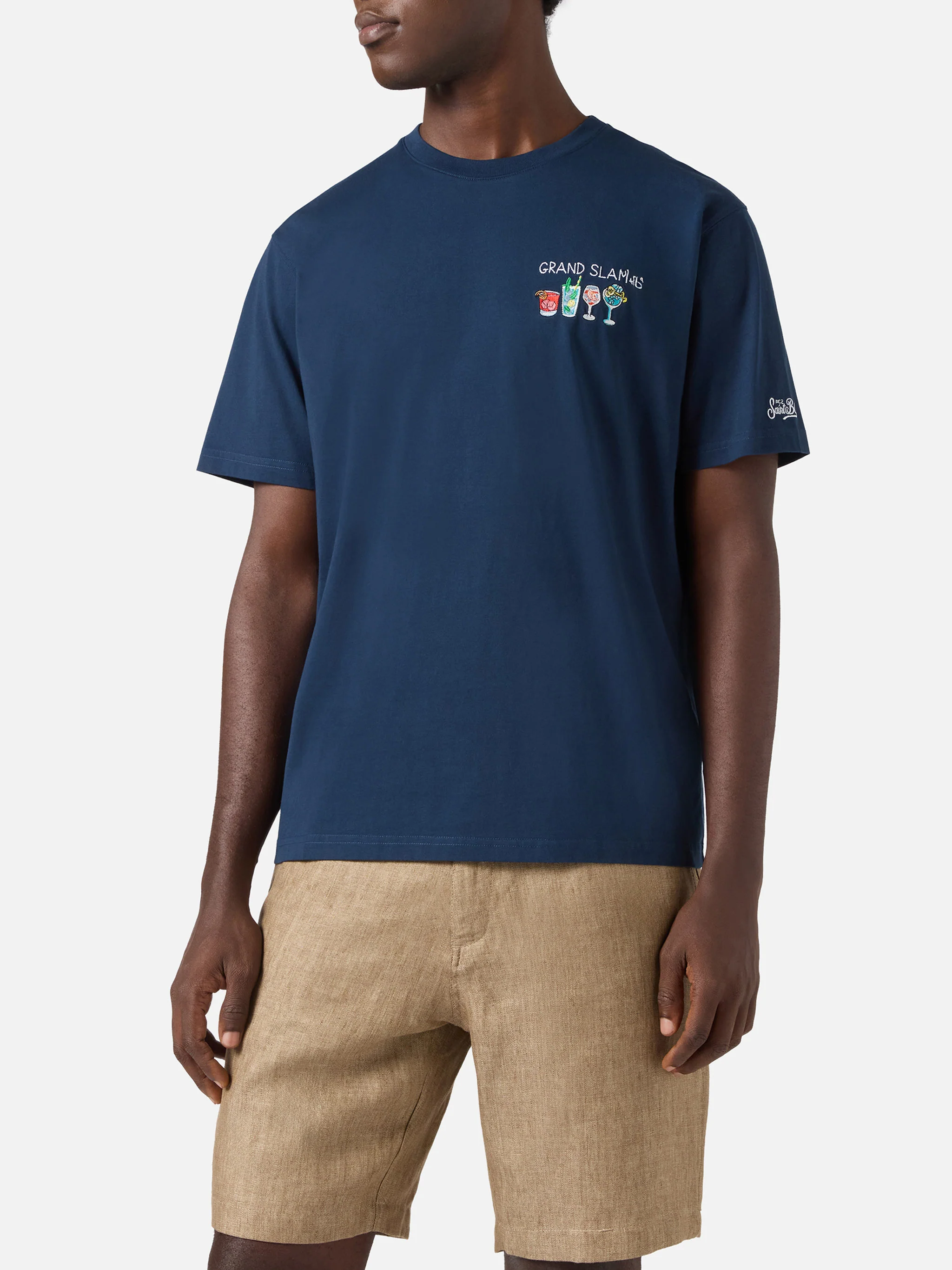 Blue Portofino T-shirt with Grand Slam embroidery - Image 3