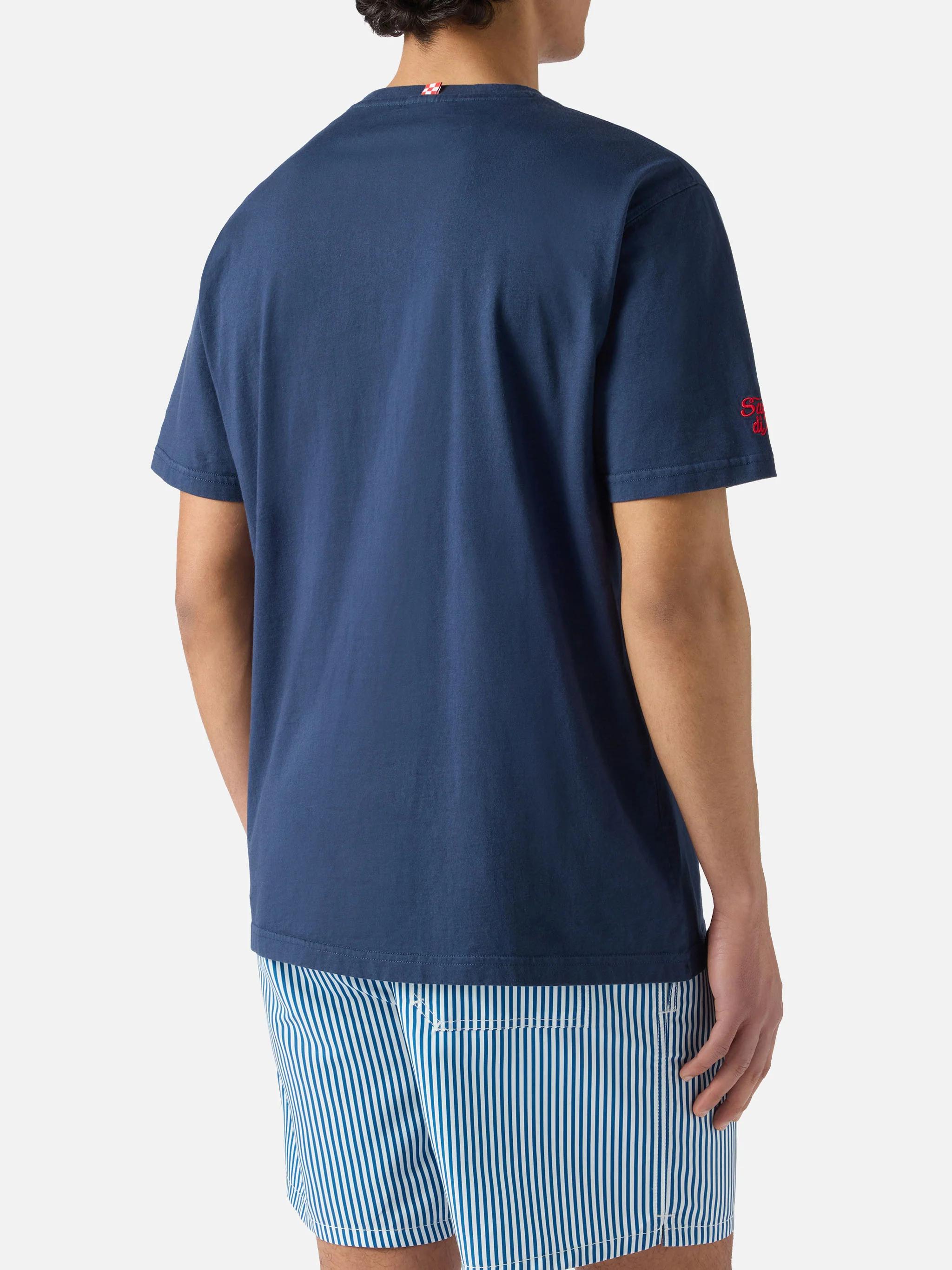 Blue Portofino T-shirt with L'estate Sta Finendo embroidery - Image 4