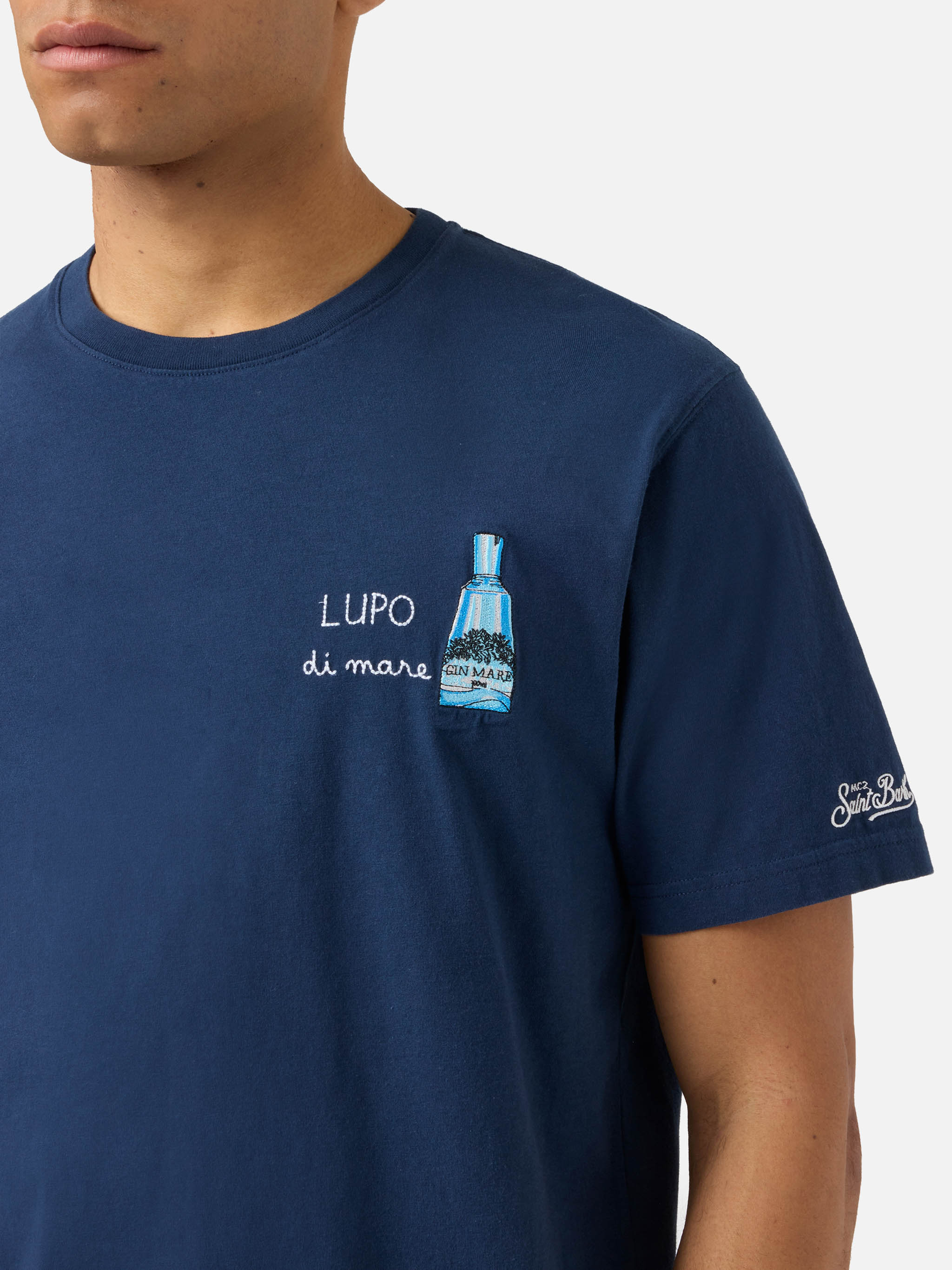 Blue Portofino T-shirt with Lupo Di Mare embroidery | Special Edition - Image 2
