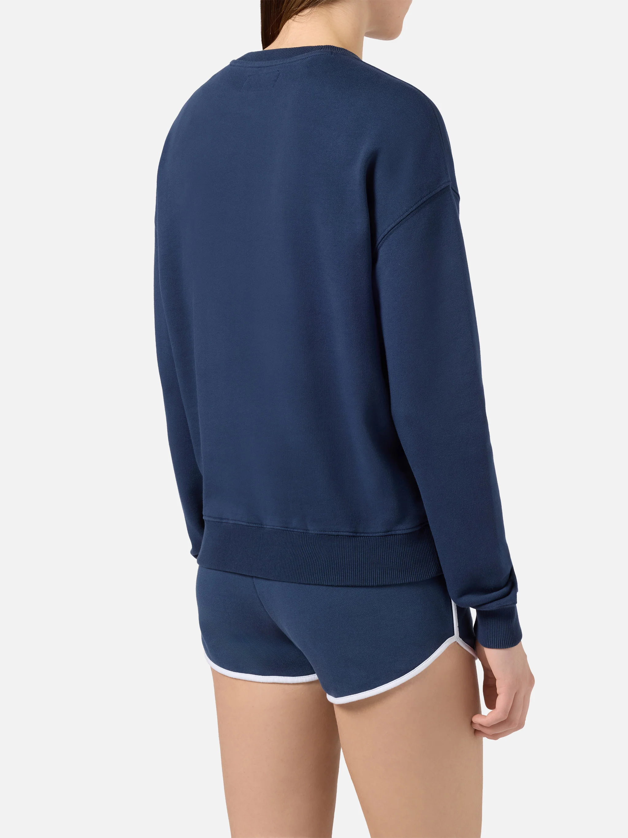 Blue Stardust sweatshirt with raised terry-effect logo and Sport Club embroidery - Image 4