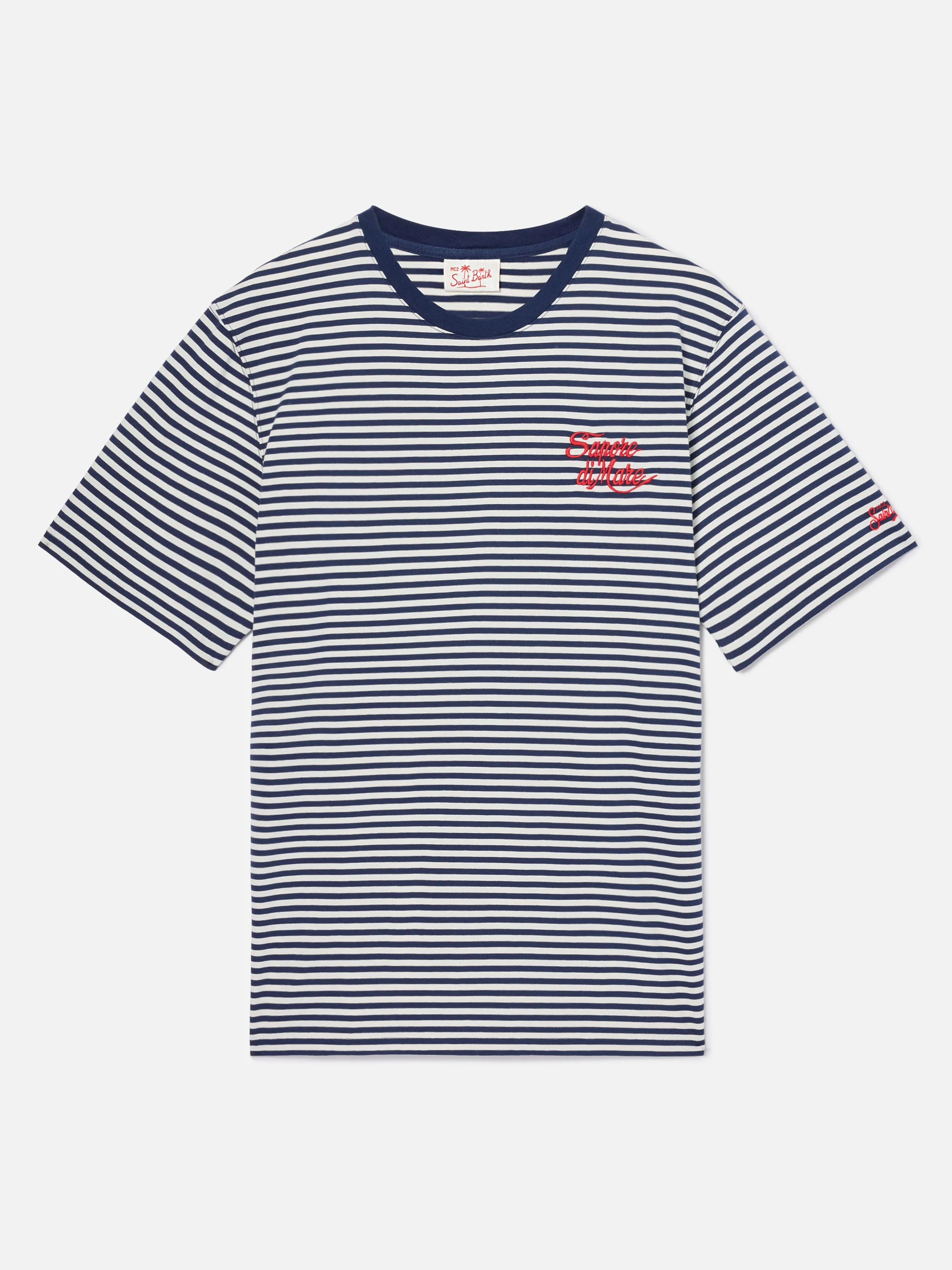 Blue striped Portofino t-shirt with Sapore di Mare embroidery | Special Edition