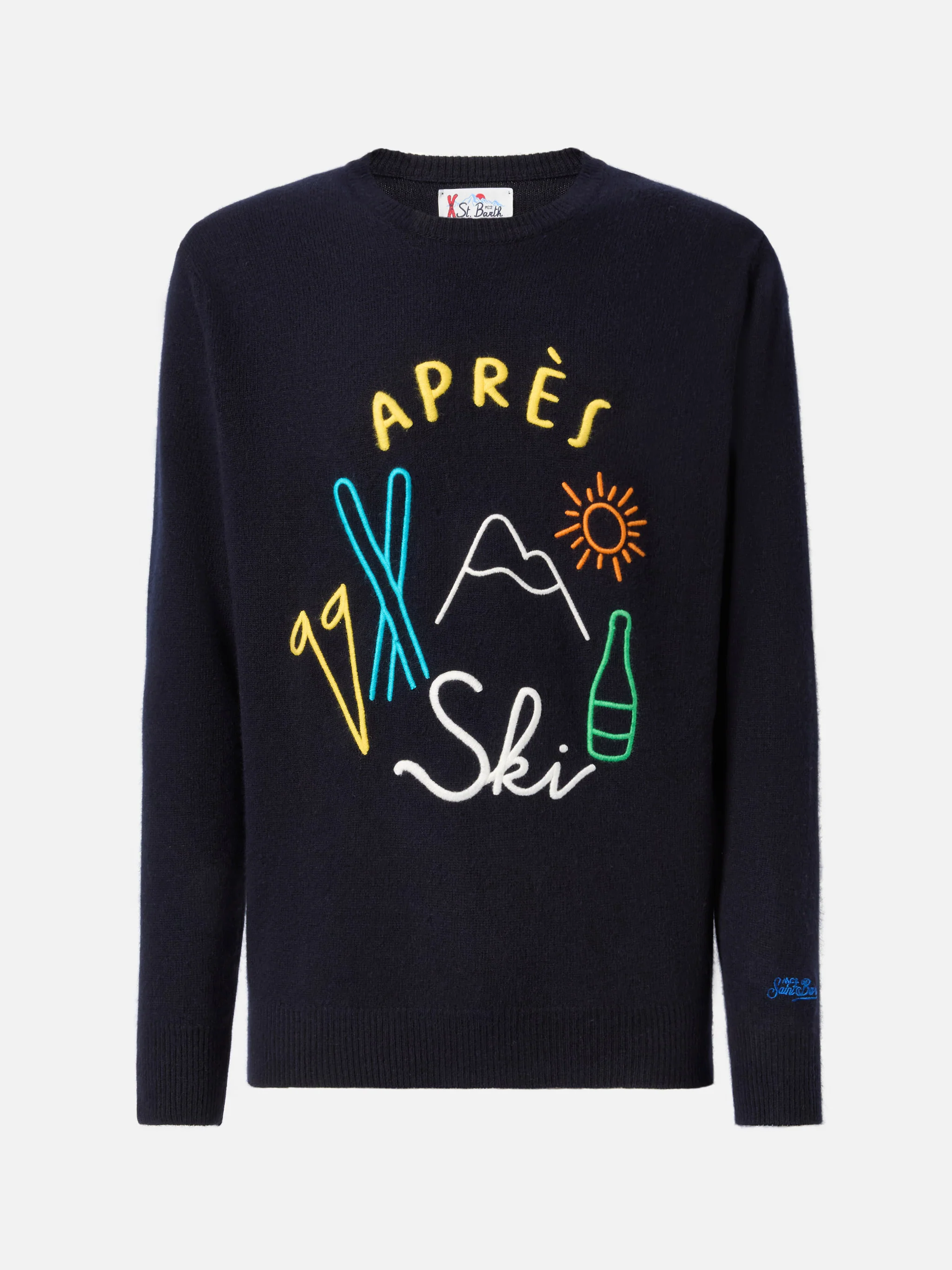 Blue sweater Heron with Apres ski embroidery - Image 4