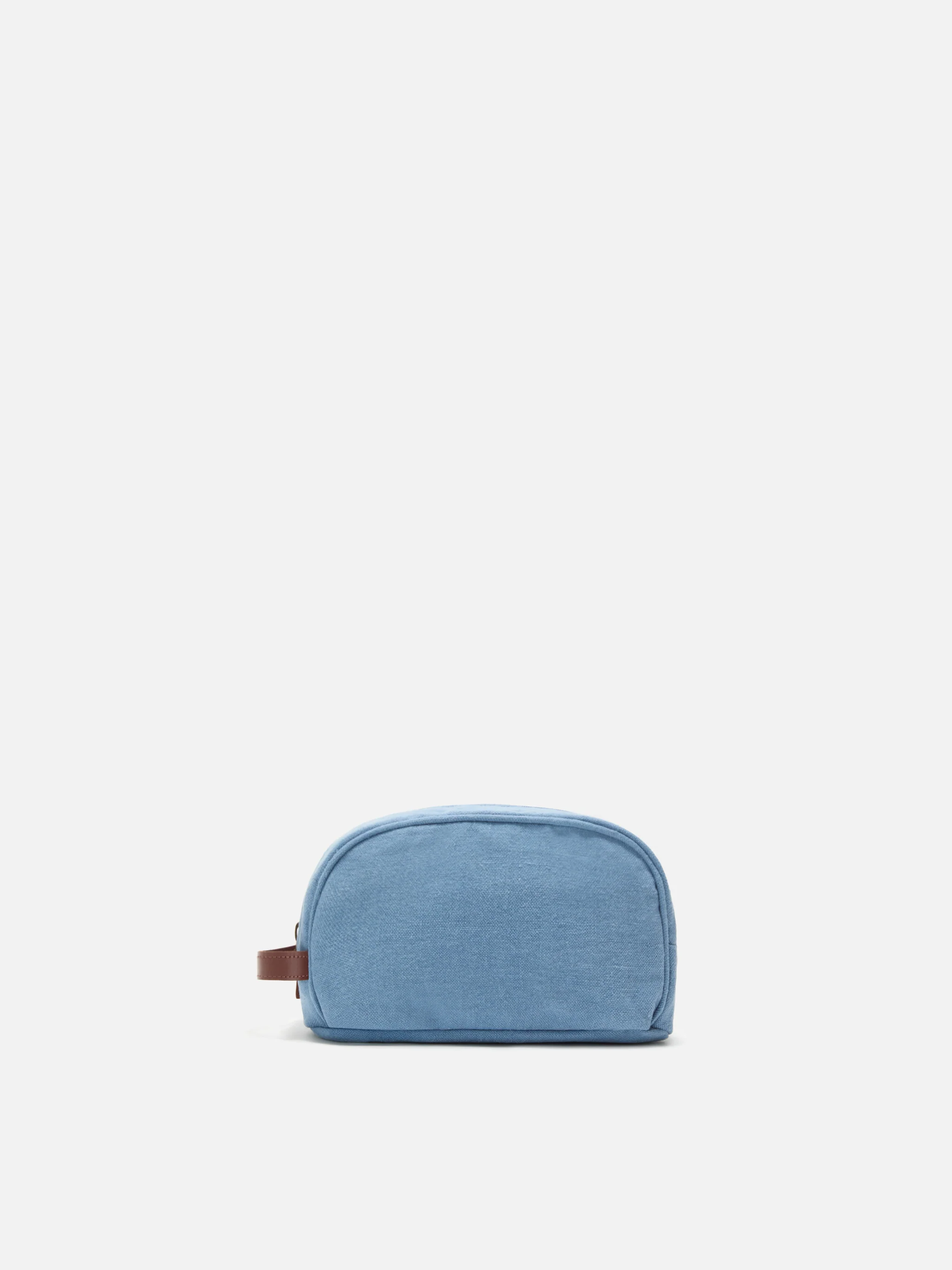 Blue Westwood linen beauty bag with embroidered logo - Image 3