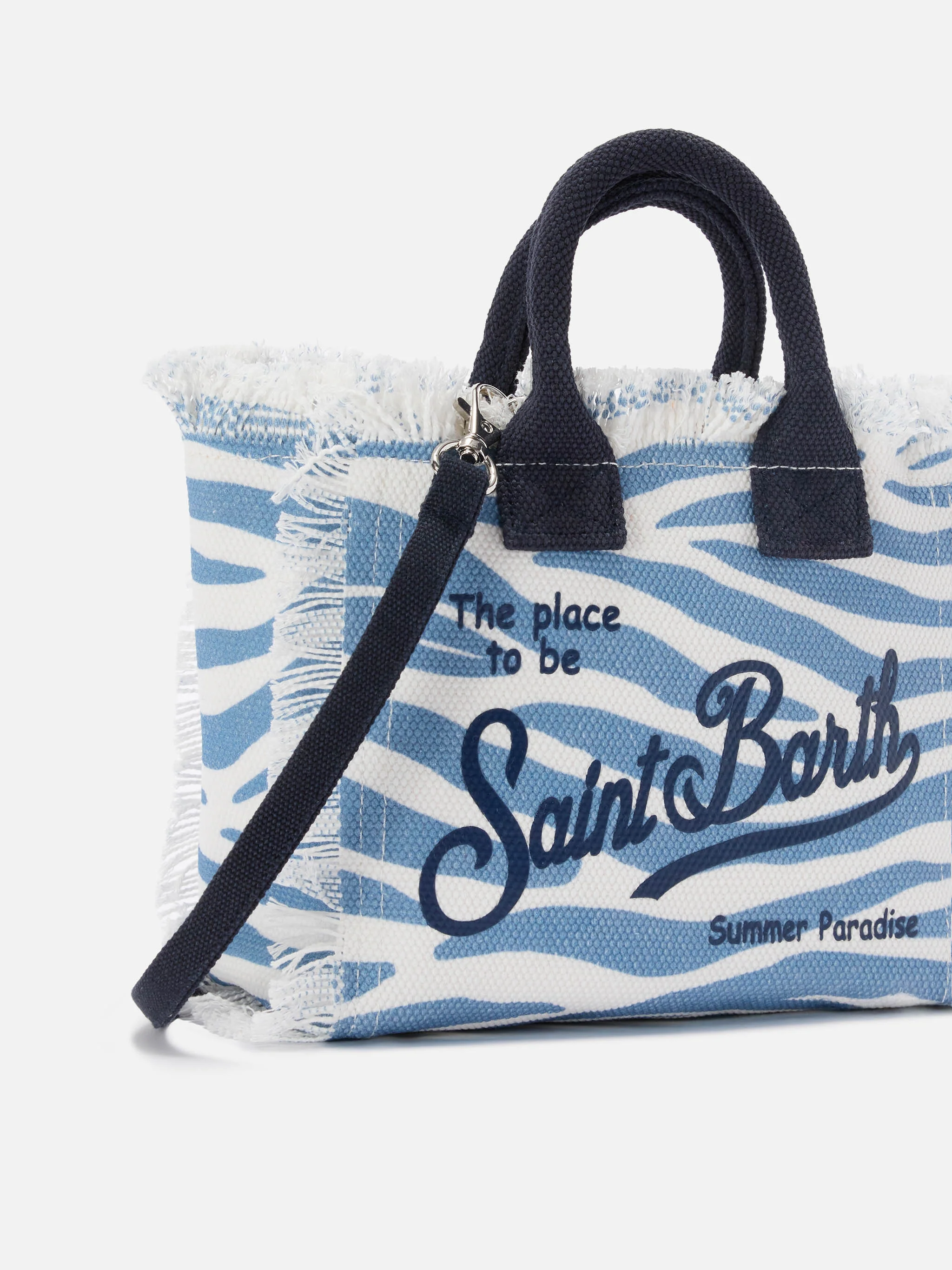 Blue zebra print canvas Vanity mini bag - Image 2