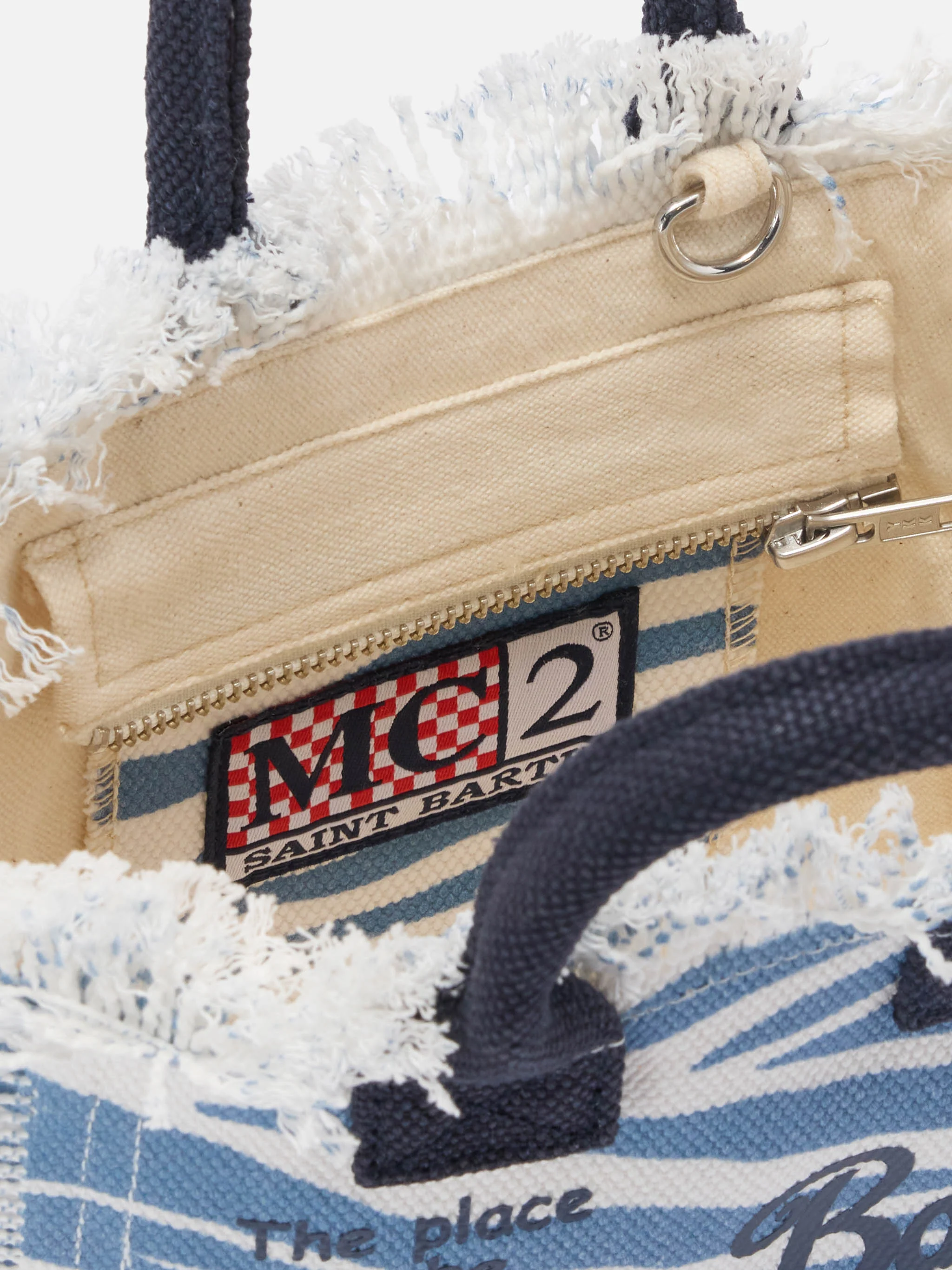 Blue zebra print canvas Vanity mini bag - Image 3