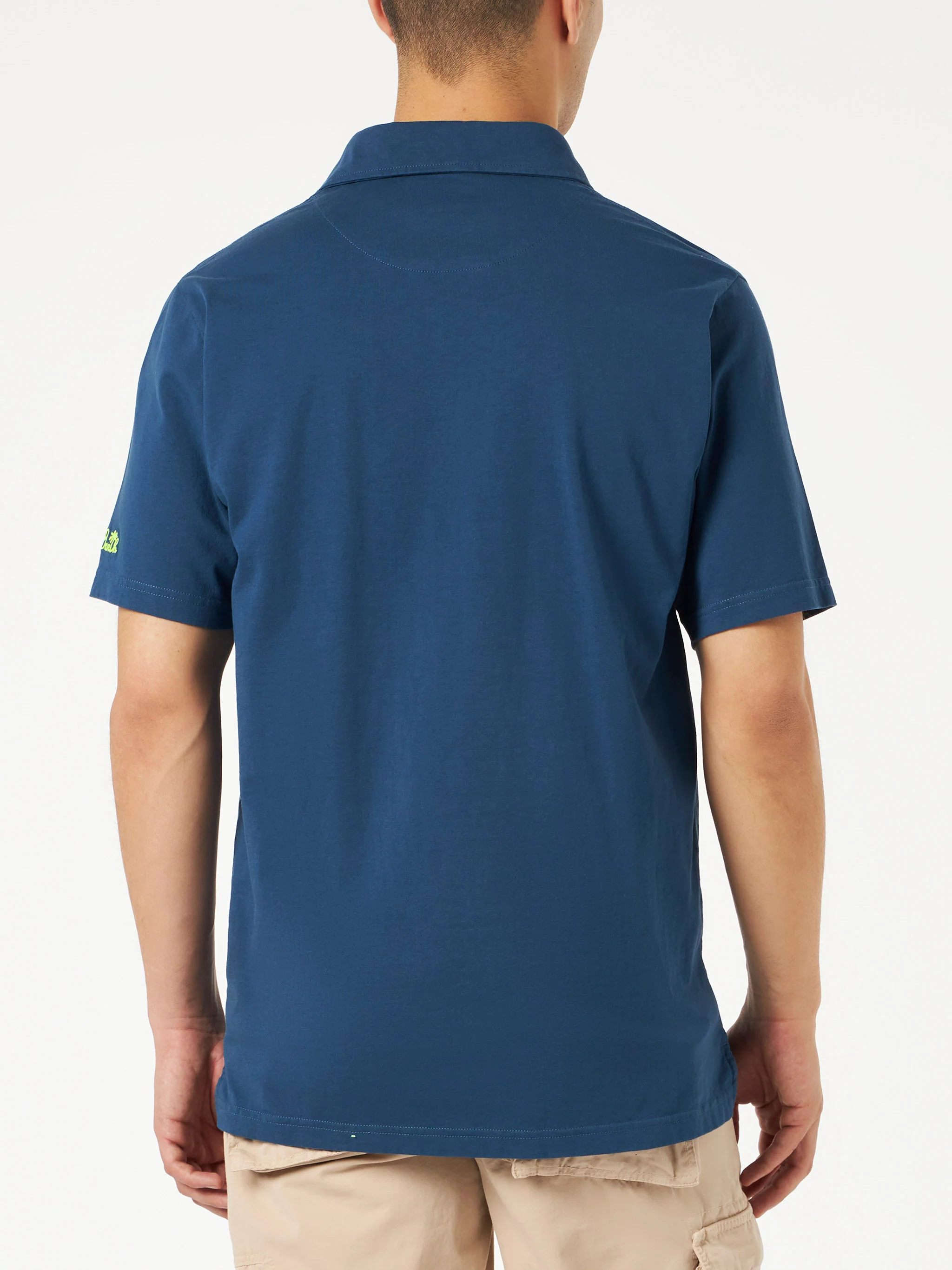 Brighton navy blue jersey polo shirt - Image 3