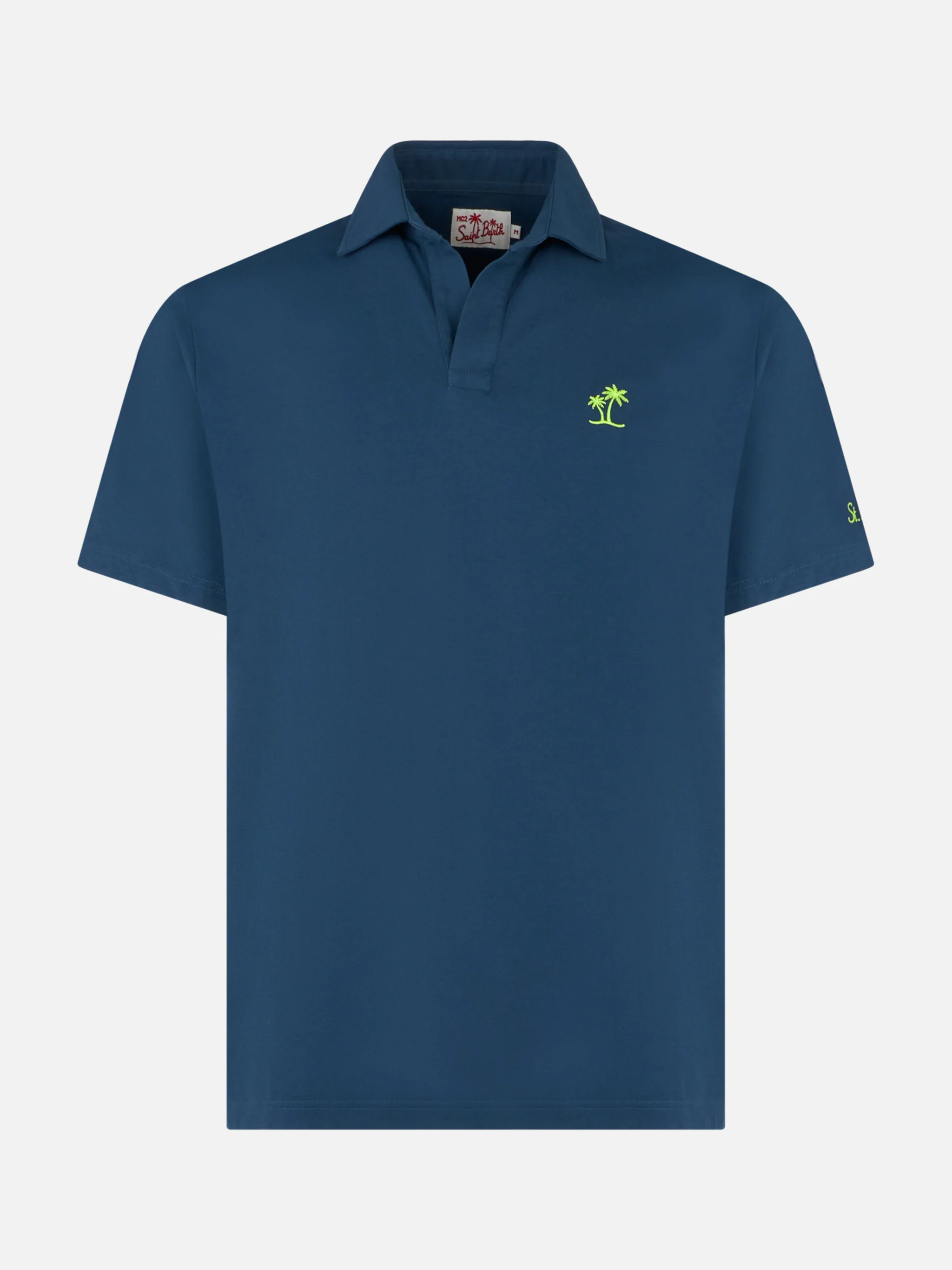 Brighton navy blue jersey polo shirt - Image 4