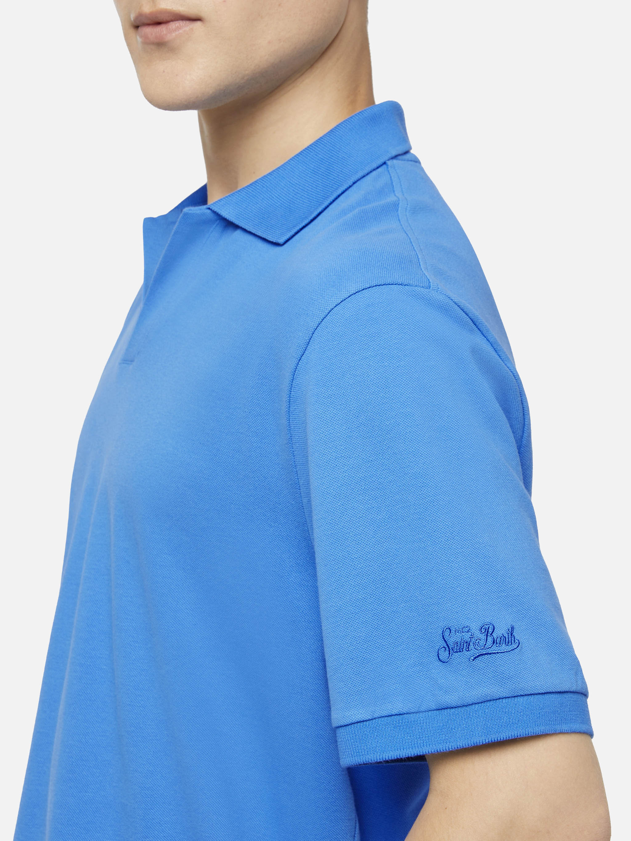 Bluette cotton piquet buttonless polo shirt Charles - Image 2