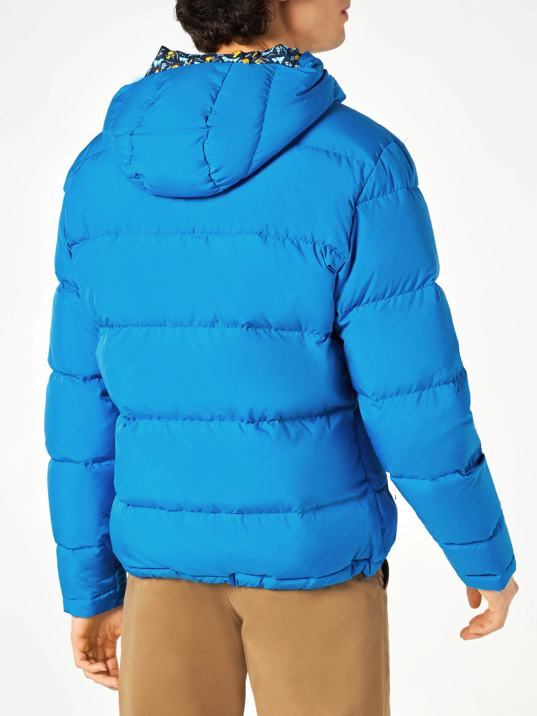 Bluette hooded down padded jacket ducky print lining - Image 3