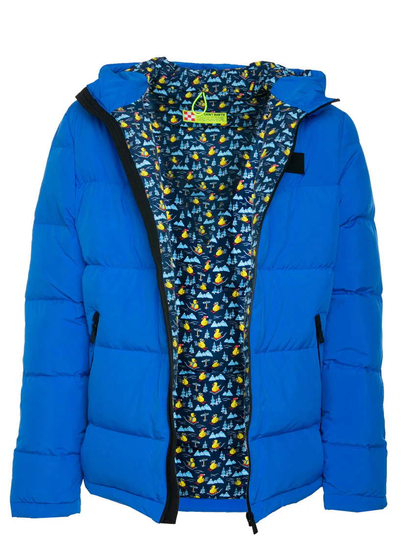 Bluette hooded down padded jacket ducky print lining - Image 4