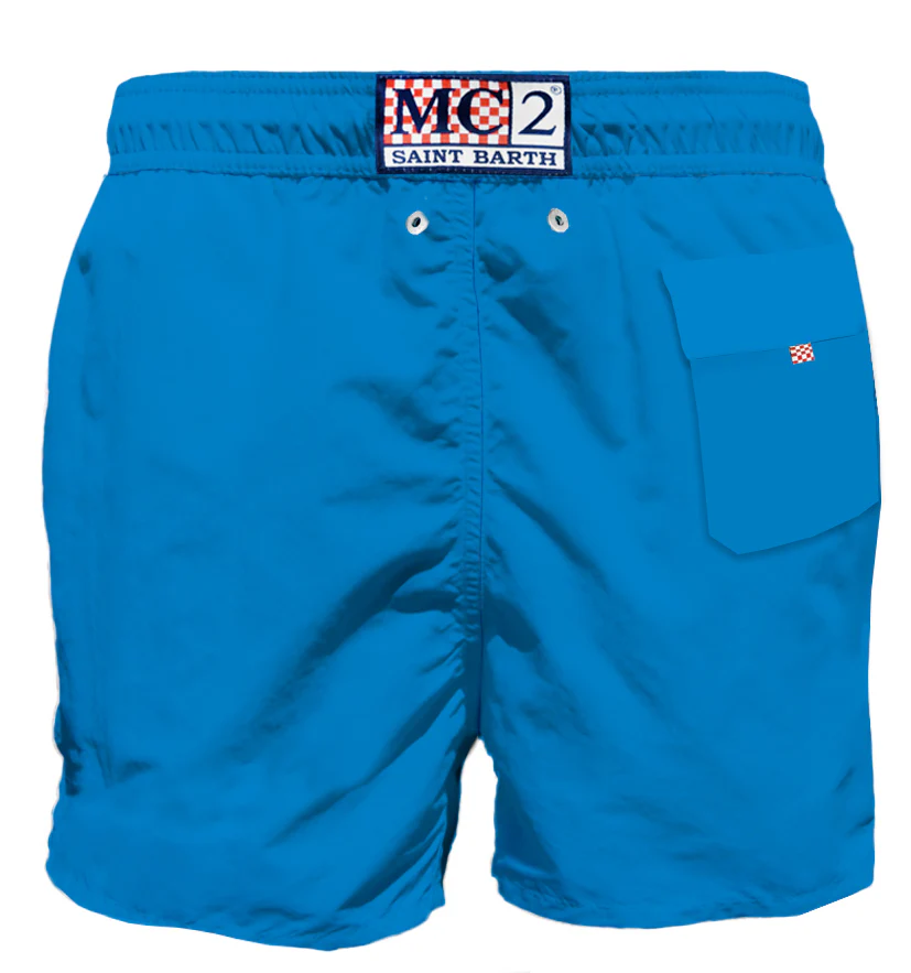 Gustavia Pocket bluette swim shorts with embroidery - Image 2