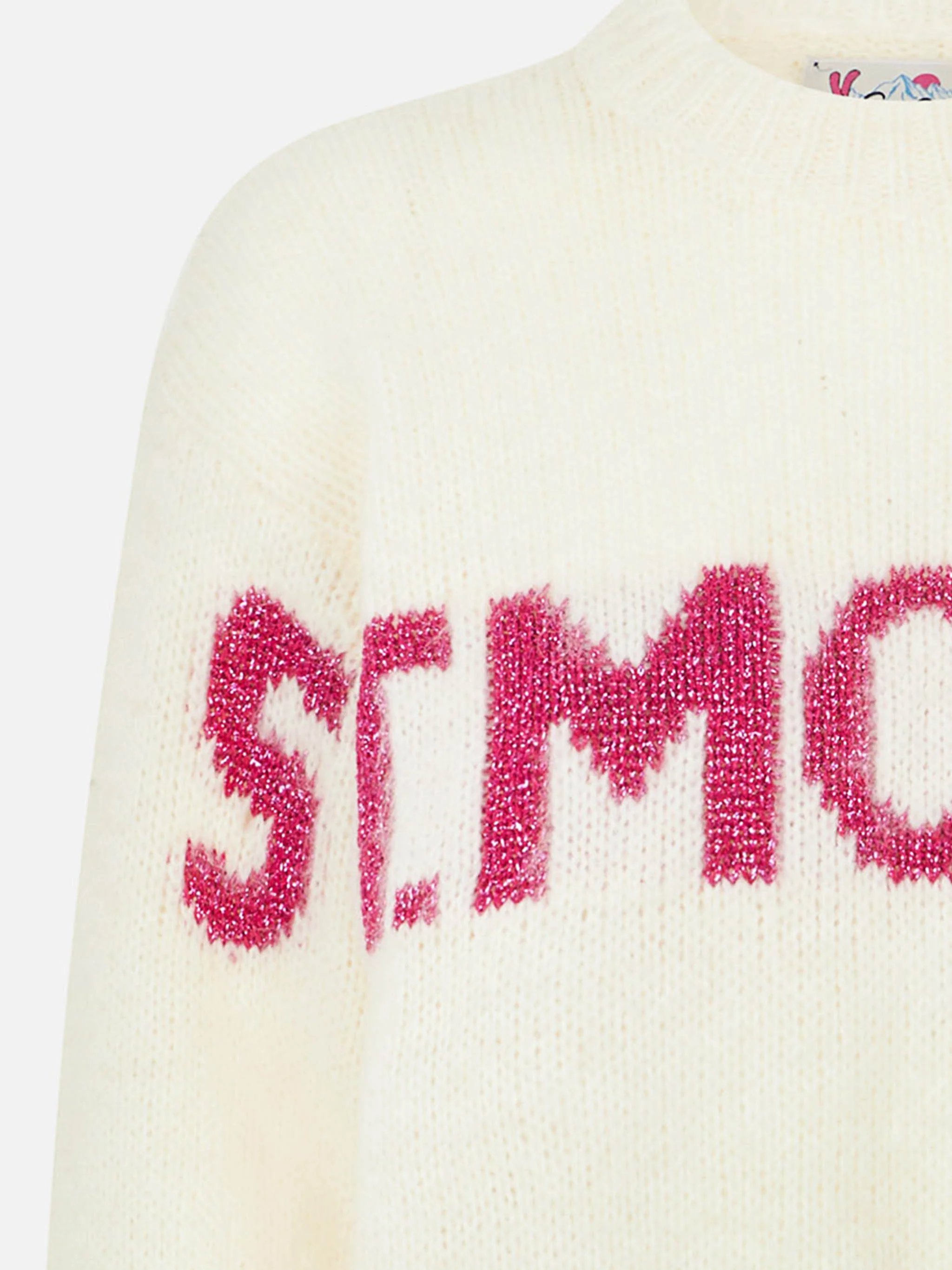 Boxy shape soft sweater Danya Jr with St. Moritz lurex jacquard - Image 2
