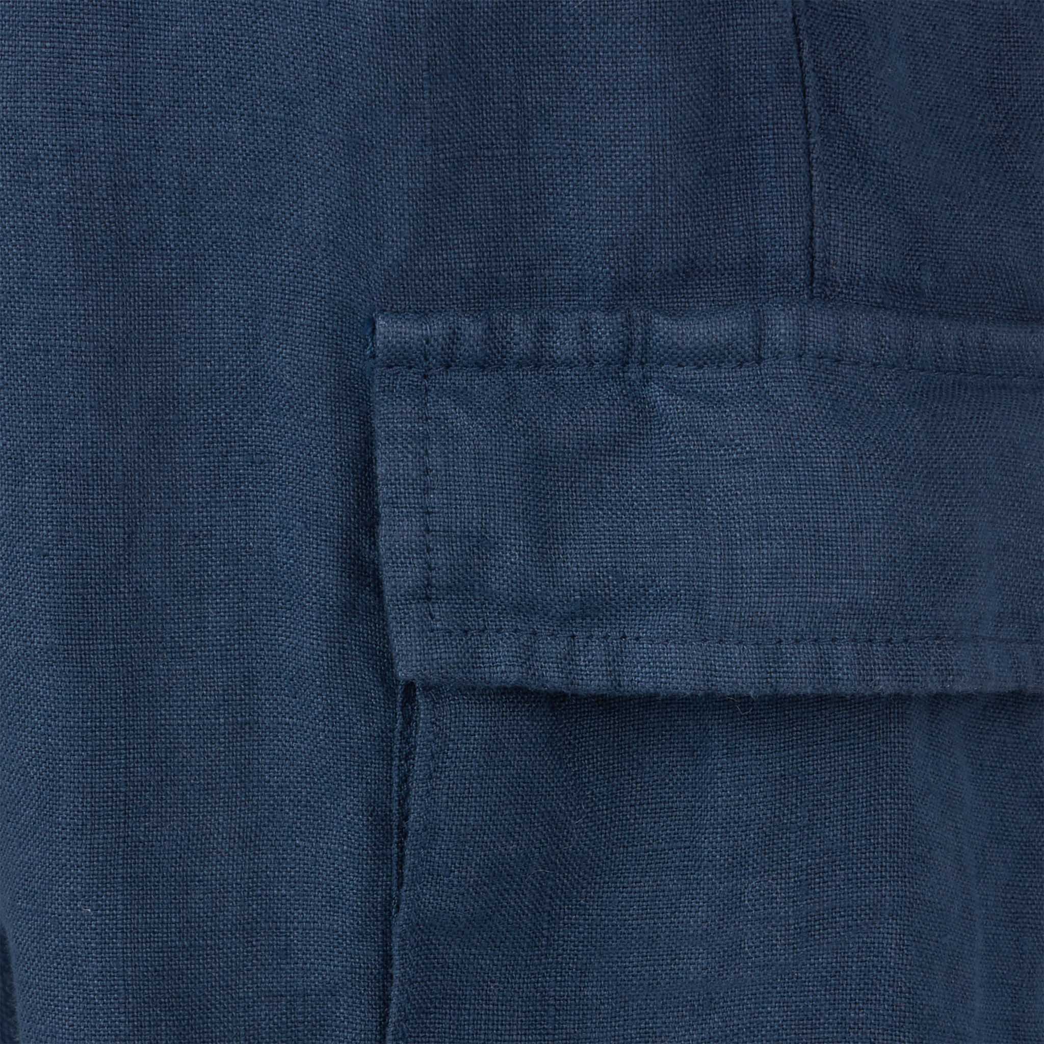 Boy blue navy linen bermuda shorts - Image 3